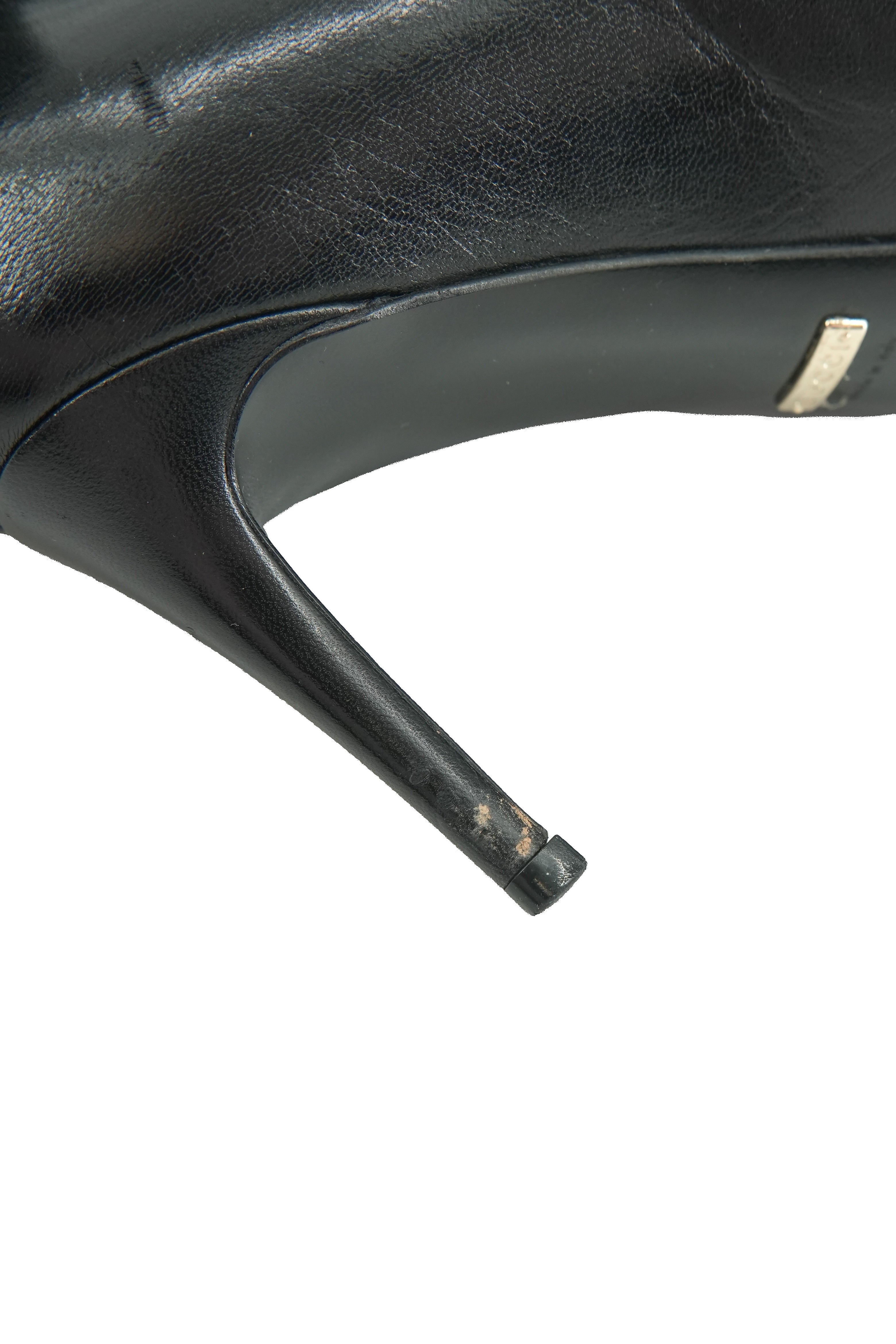Gucci black leather crystal GG pumps size 37 BOX