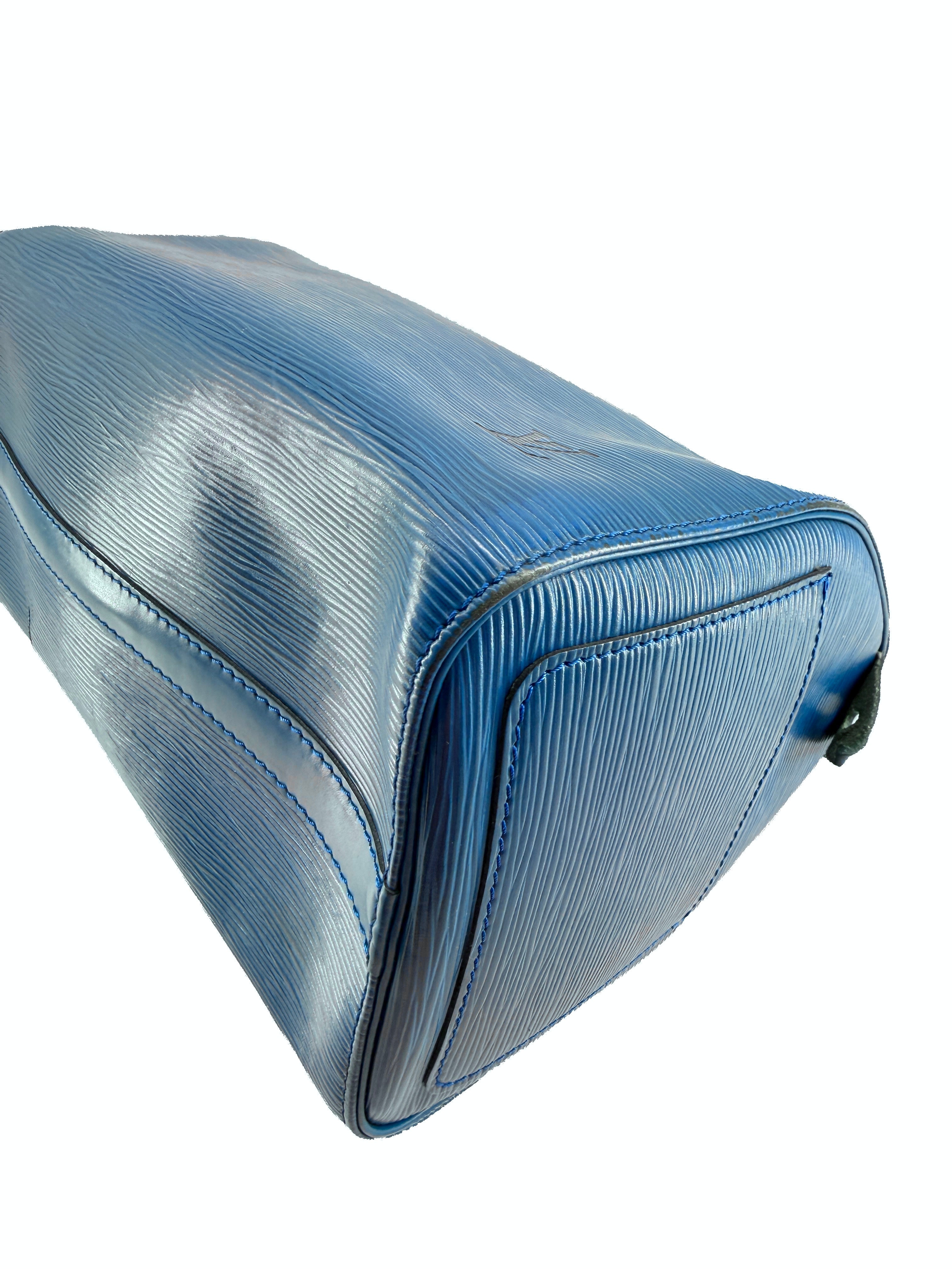 Louis Vuitton blue epi leather Speedy 25 VI0992