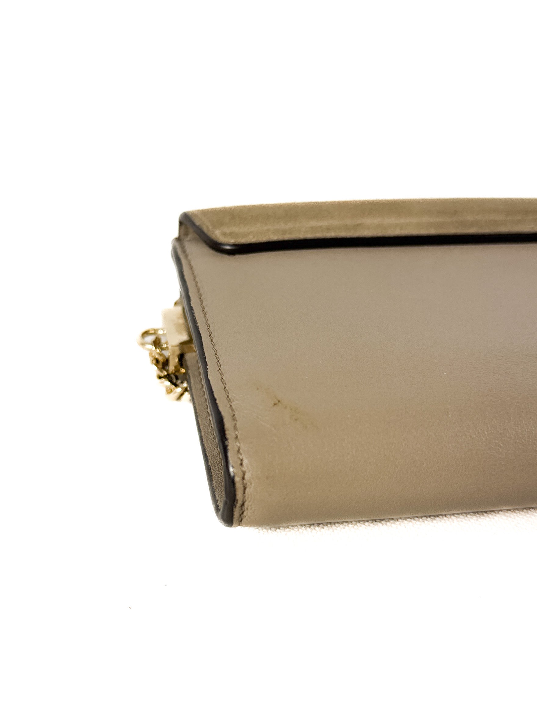 Chloé taupe leather/suede Faye wallet B4YGFZ