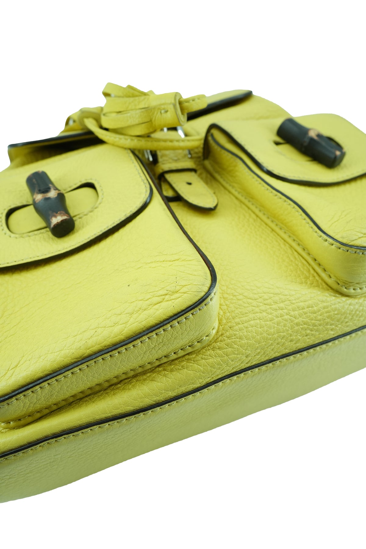 Gucci Chartreuse bamboo tassel backpack 493075