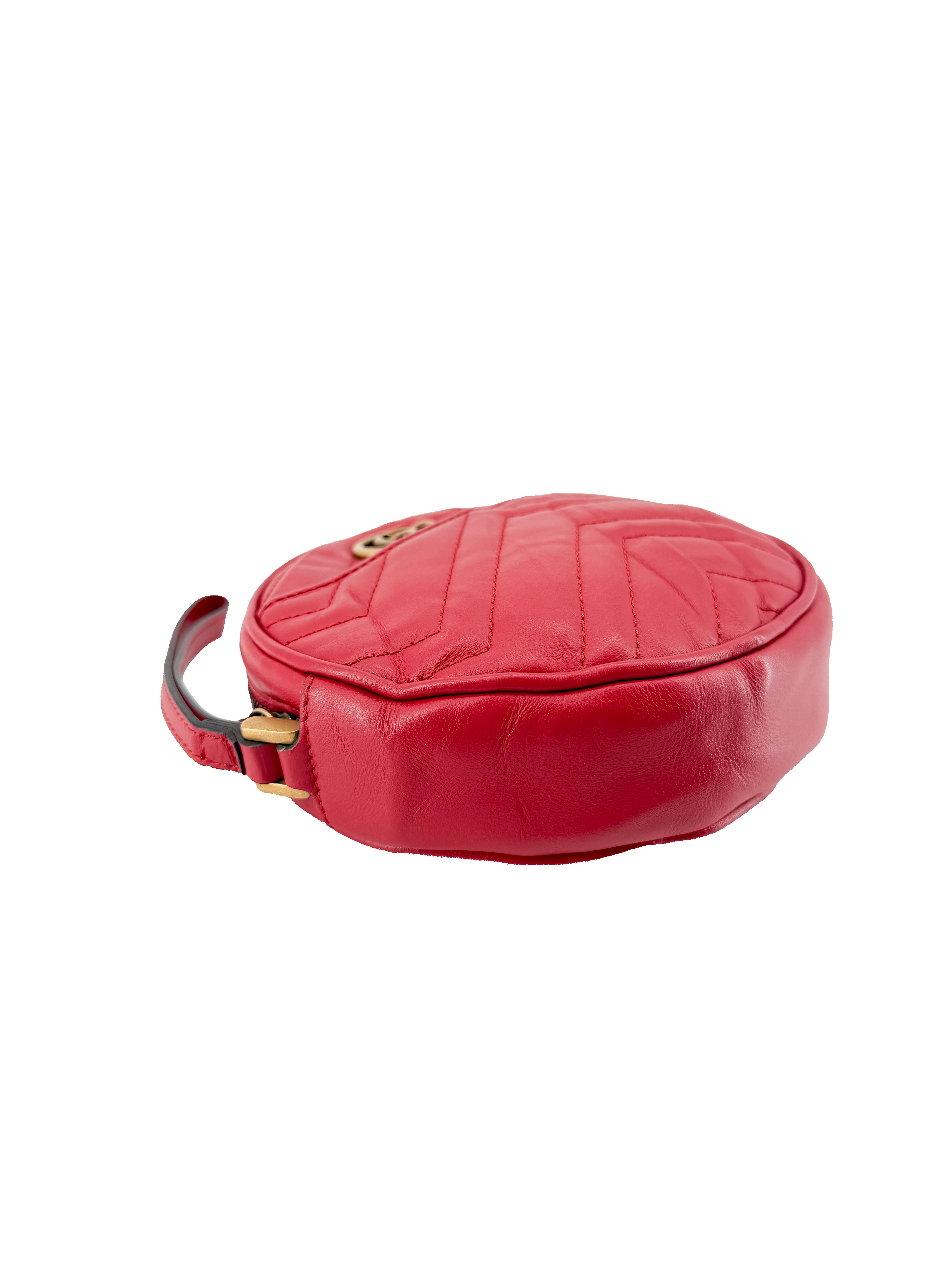 Gucci red Marmont GG wristlet 575164-584046