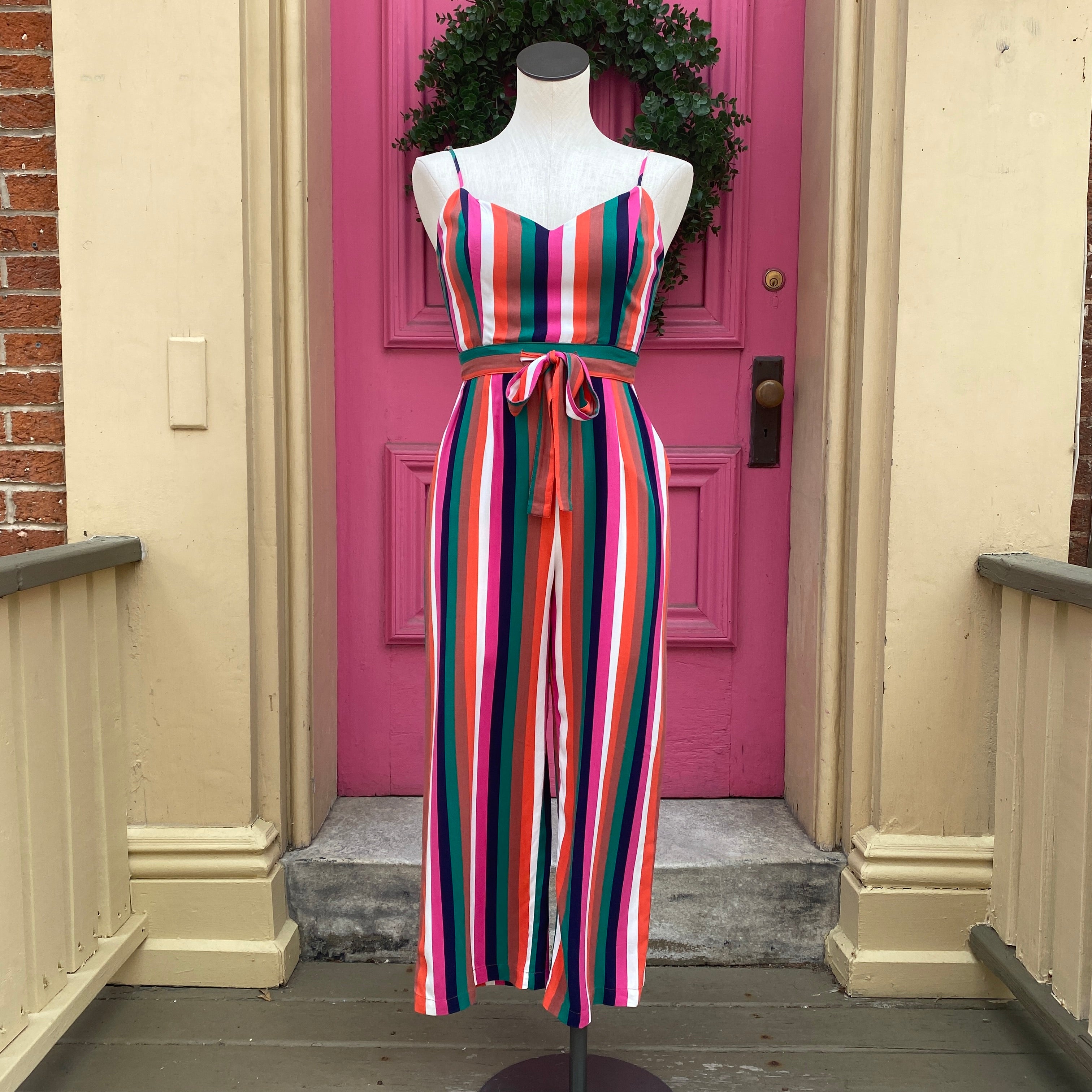 BB Dakota multi color striped jumpsuit size 2