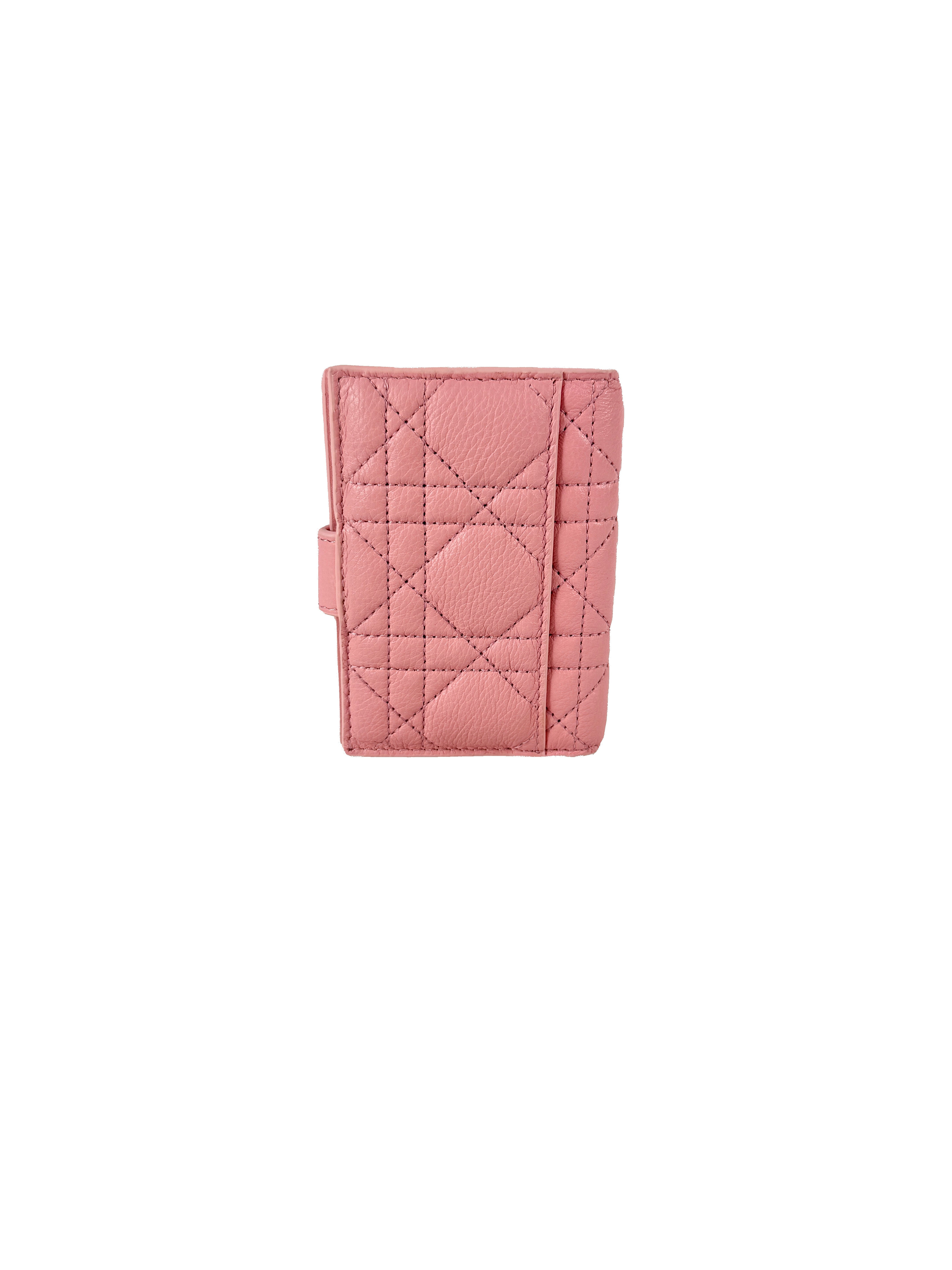 Dior pink Caro Dandelion card holder 97-MA-9293