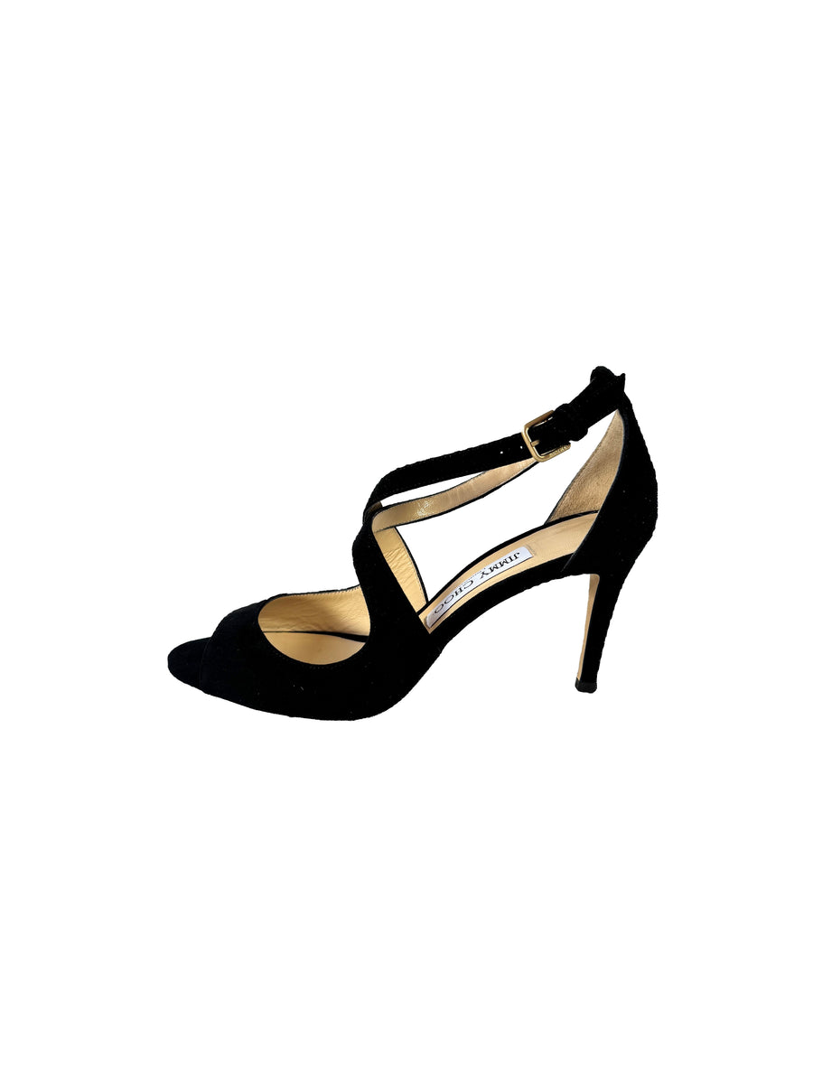 Jimmy Choo black suede Emily 85 pumps size 37.5 BOX – My