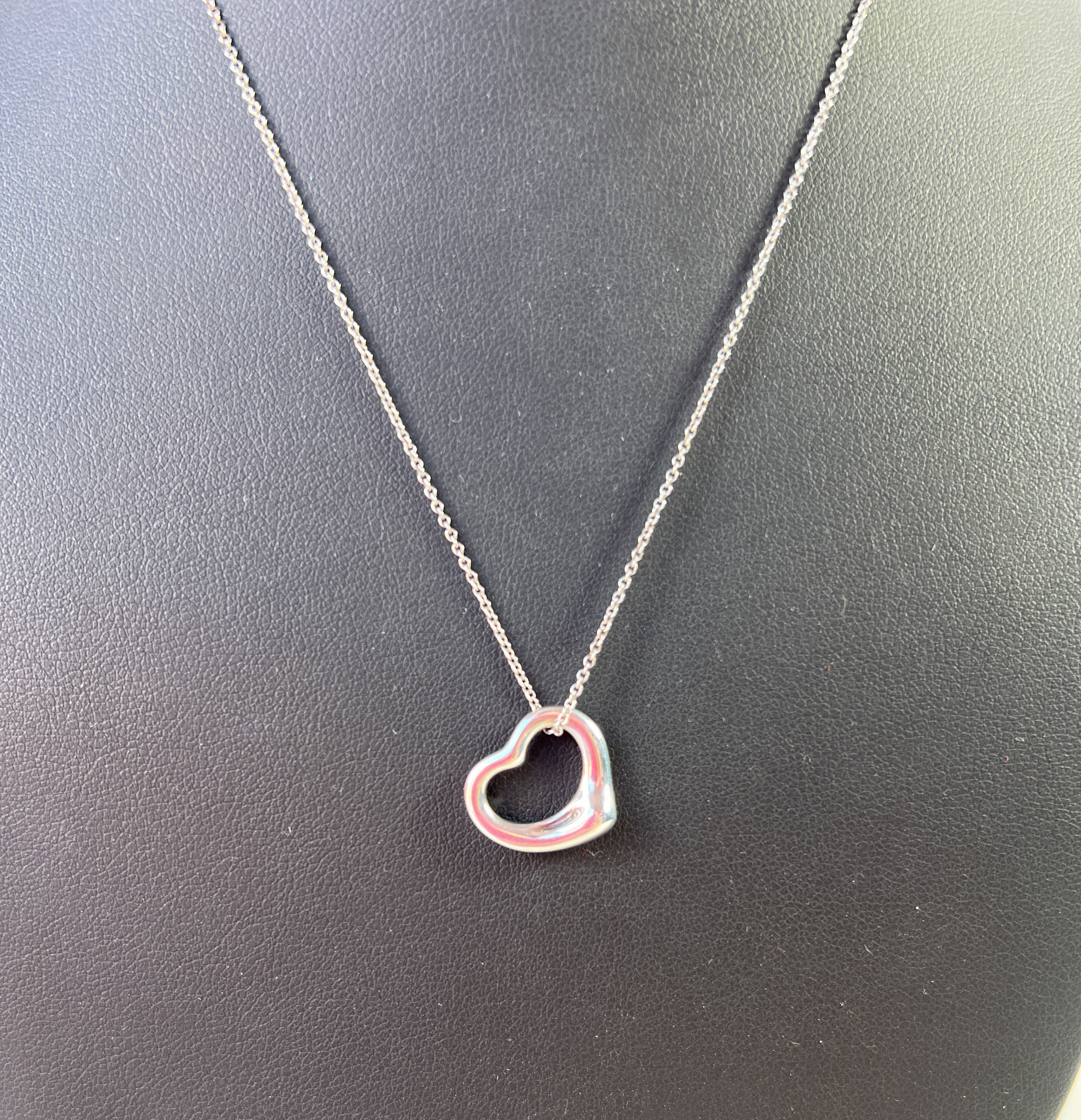 Tiffany & Co Elsa Peretti open heart 16mm pendant necklace