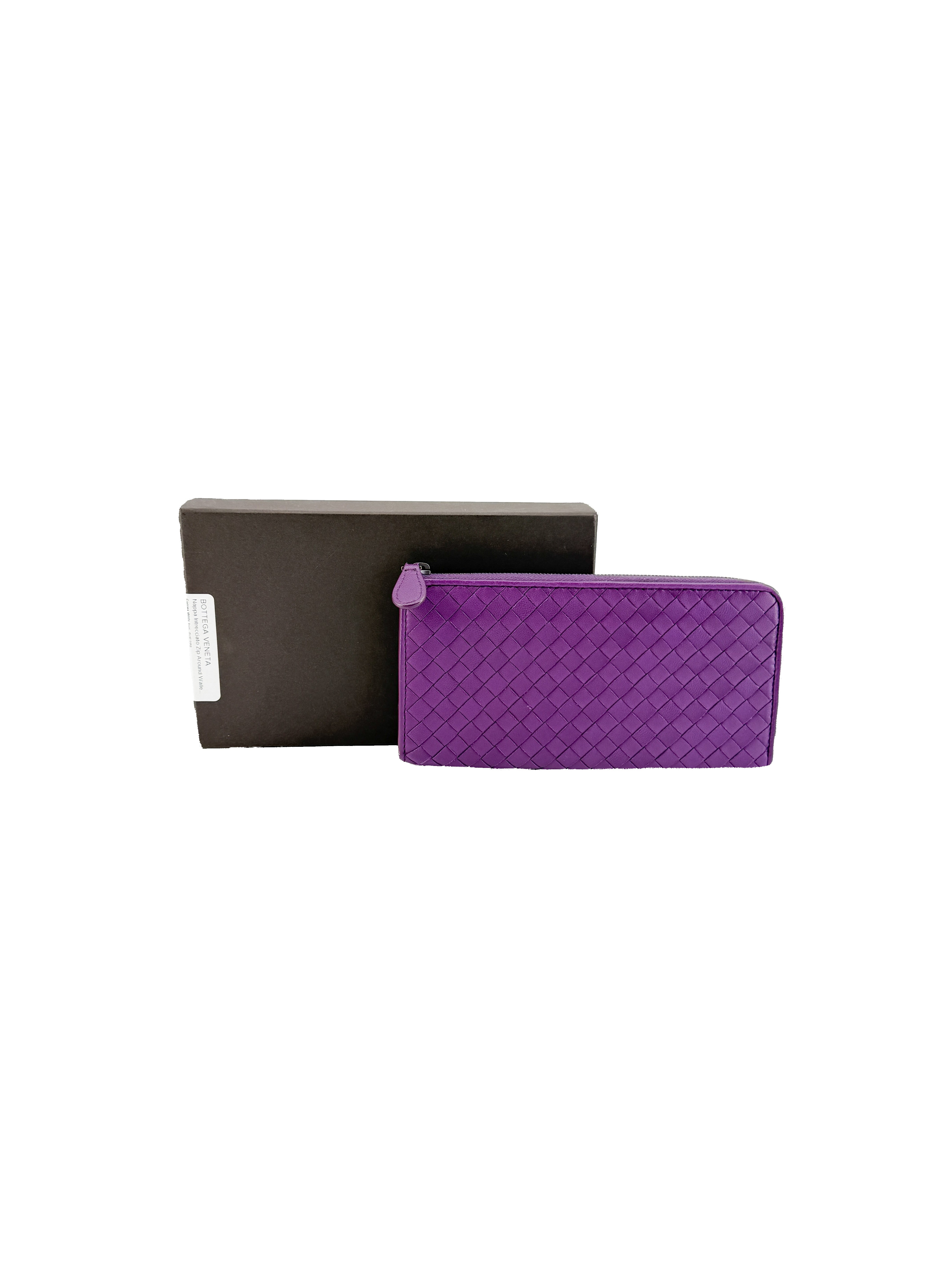 Bottega Veneta purple Intrecciato leather wallet B03497576W BOX