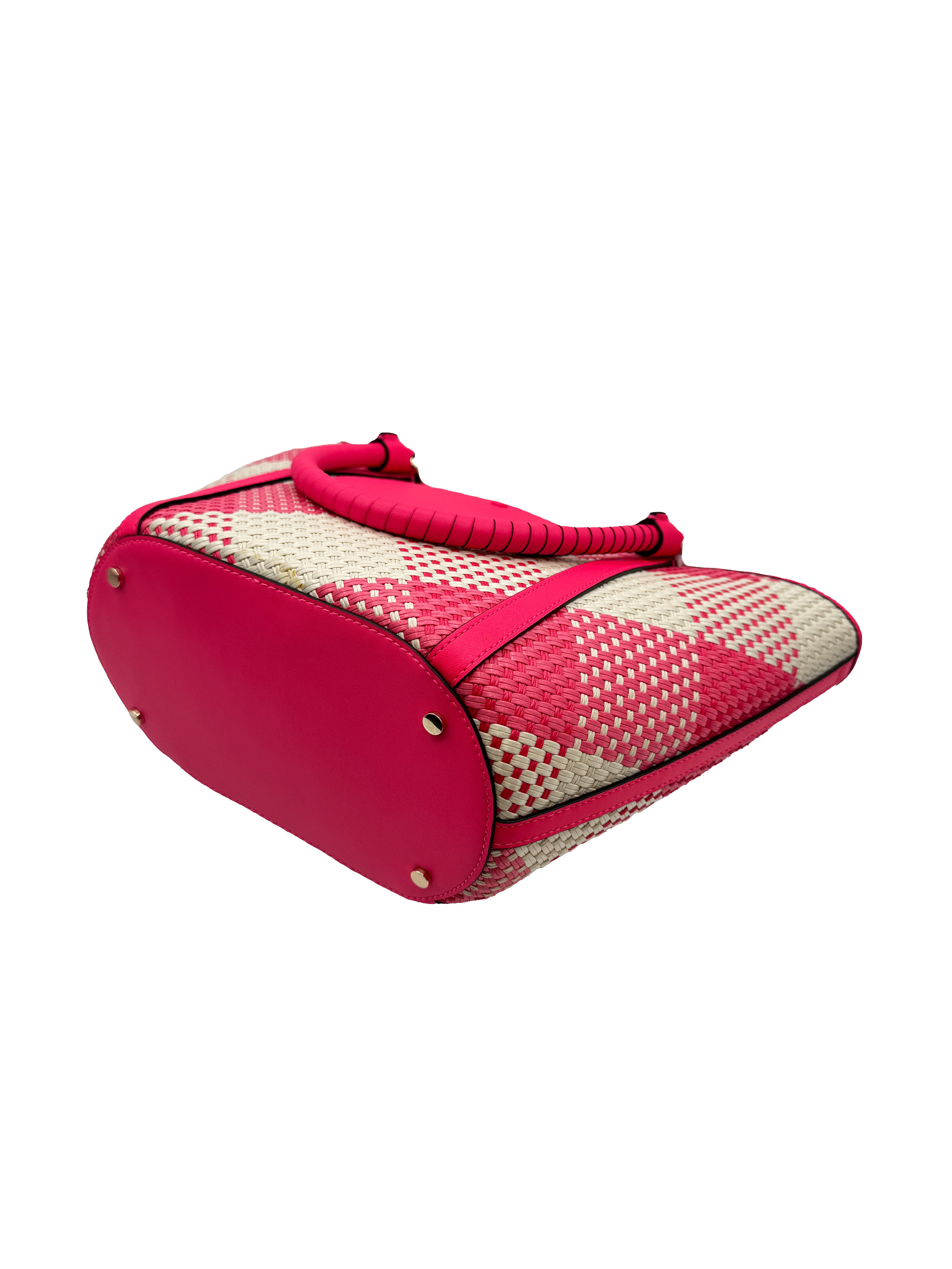 Kate Spade pink white Cruise Gingham medium tote NWT