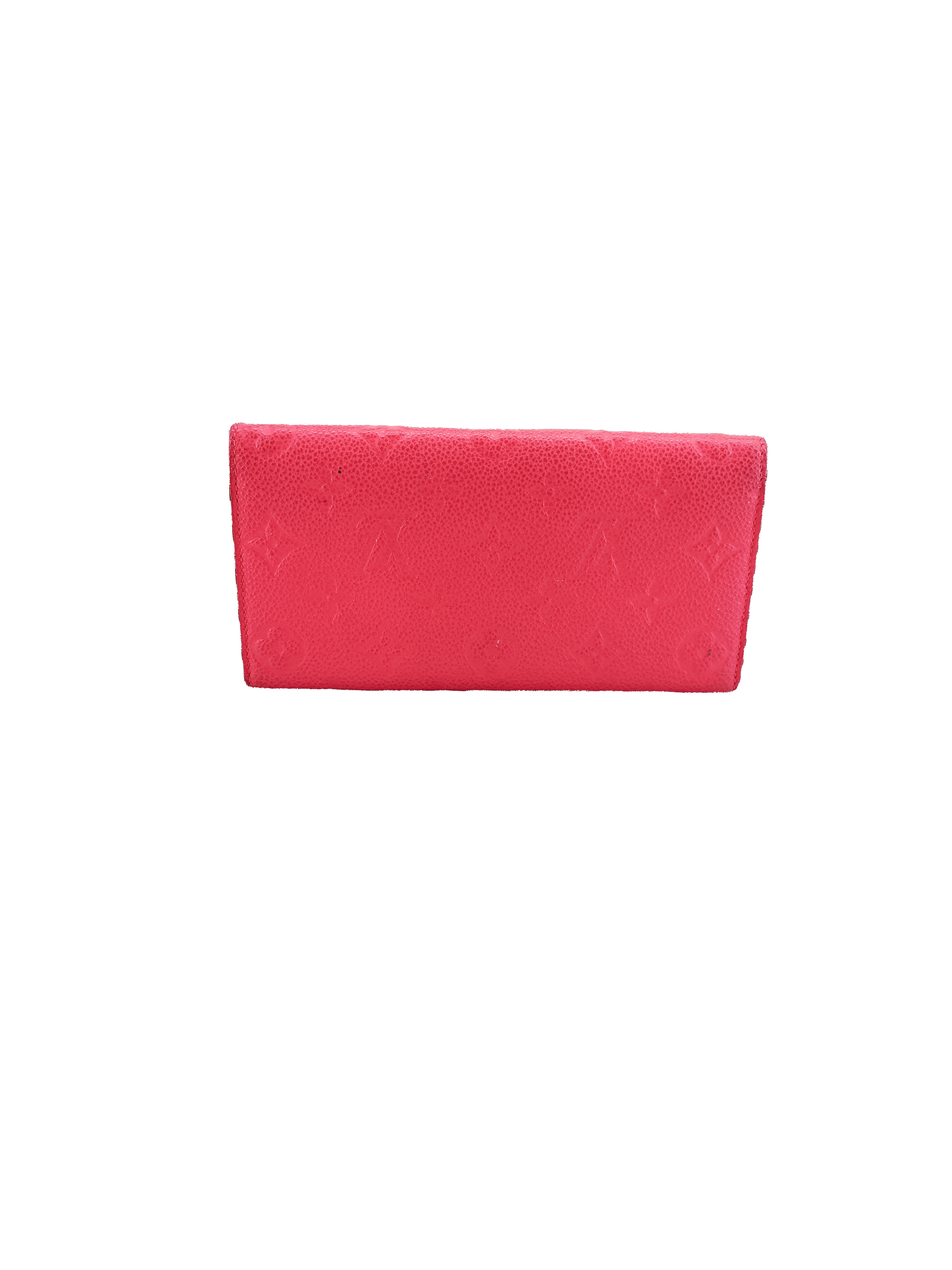 Louis Vuitton pink monogram empreinte Emilie wallet CA2176
