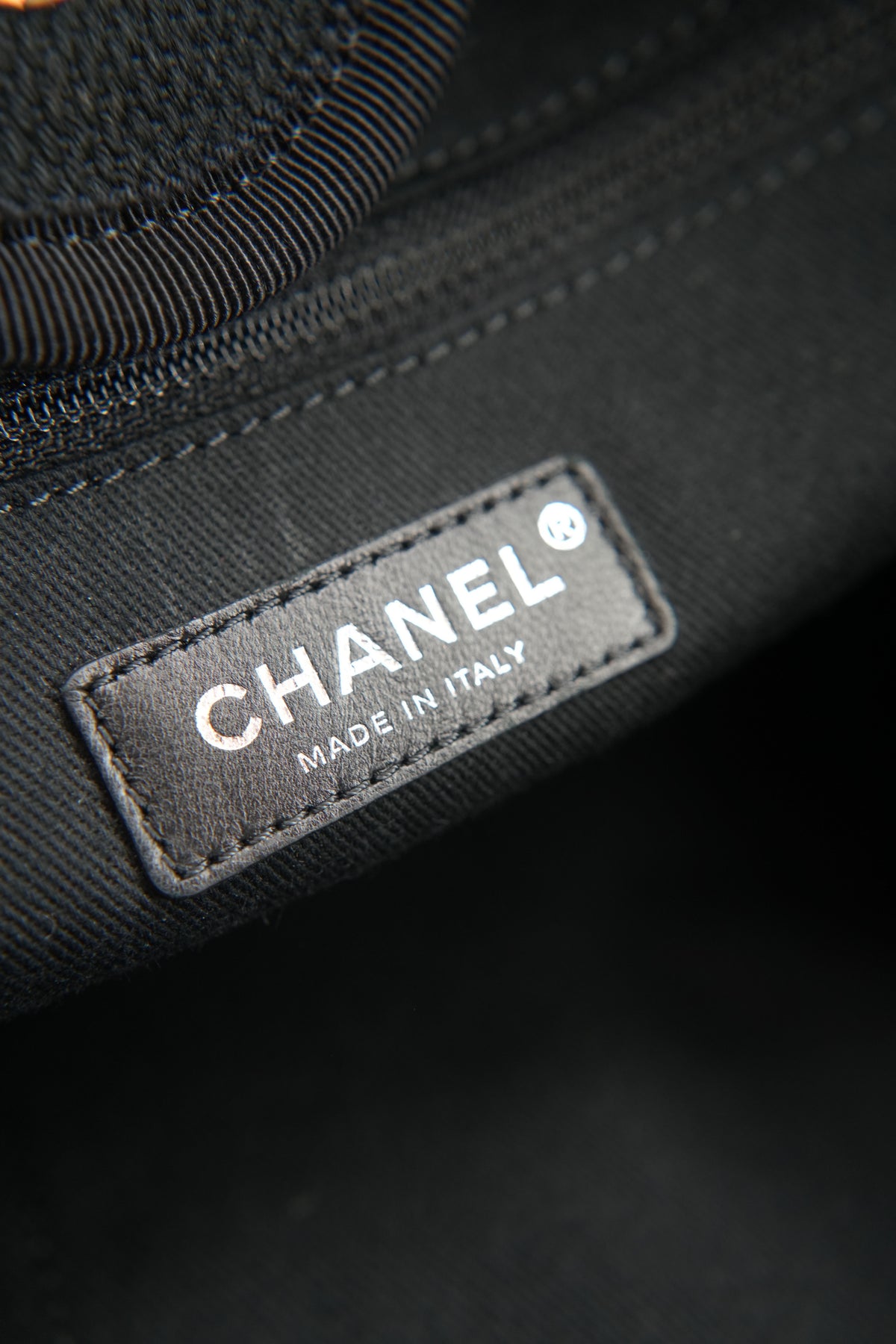 Chanel black studded faux pearl Deauville tote 29781484