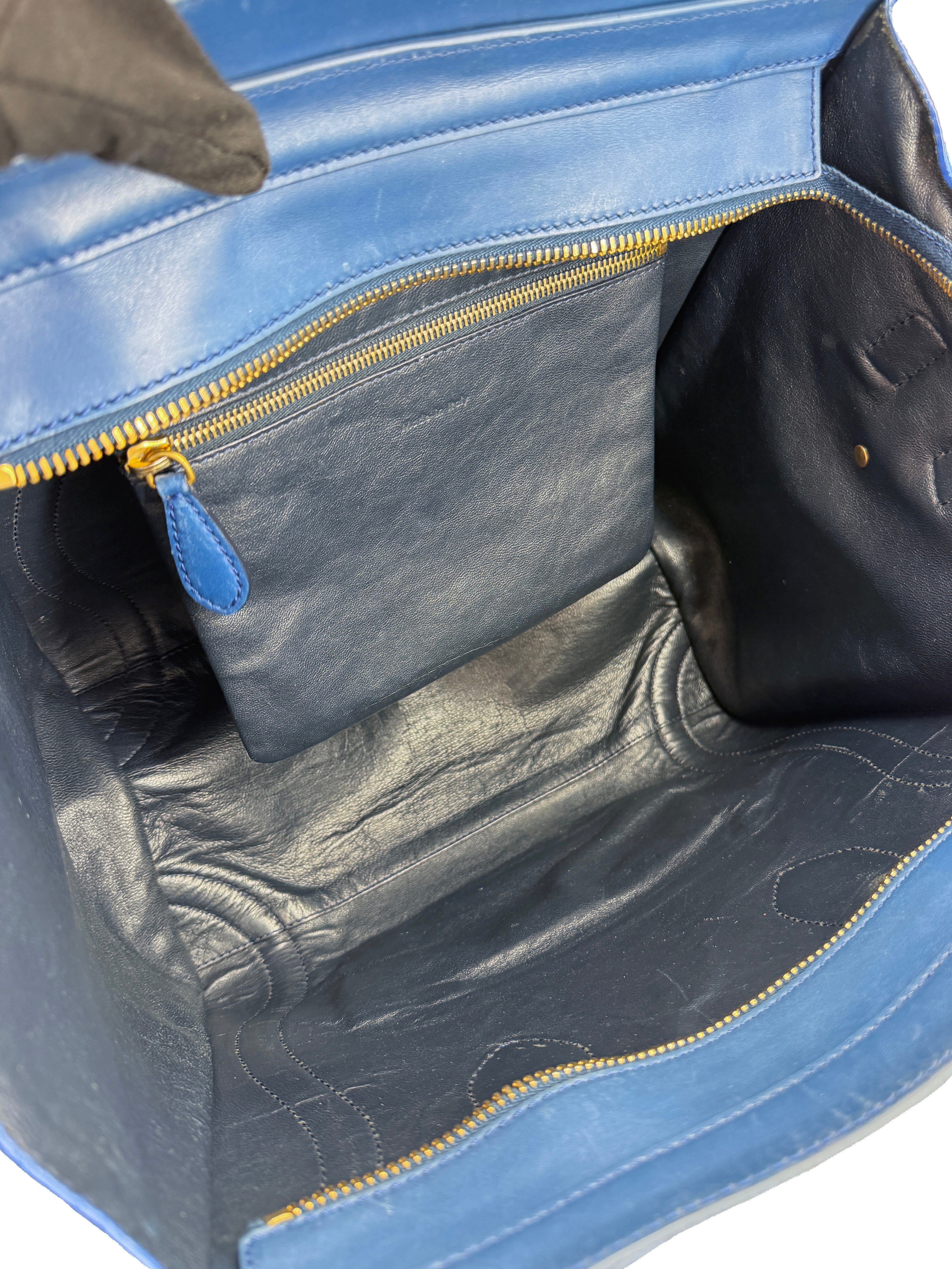 Celine two tone blue leather Luggage tote U-CE-0120