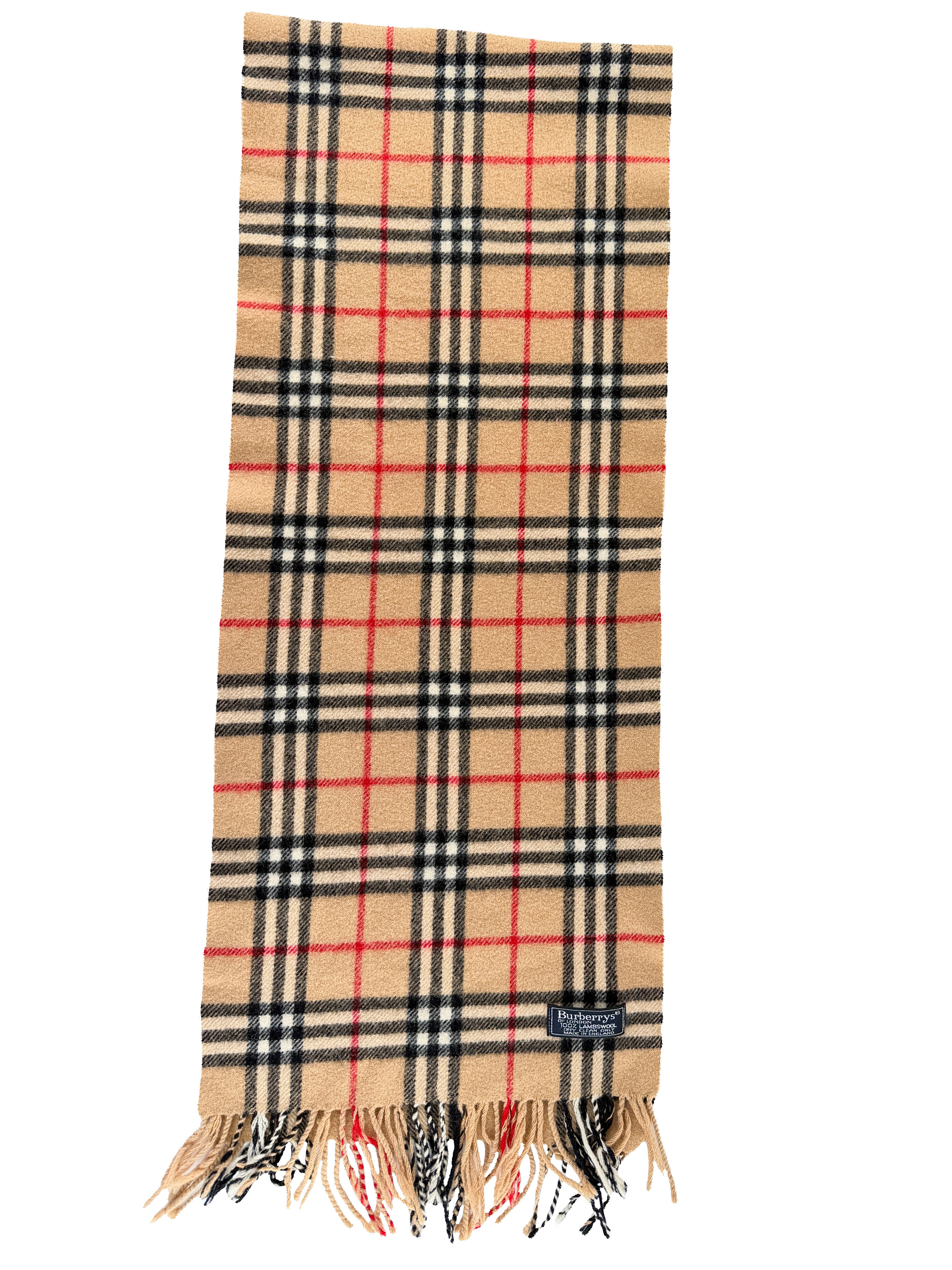 Burberry vintage plaid brown lambswool scarf