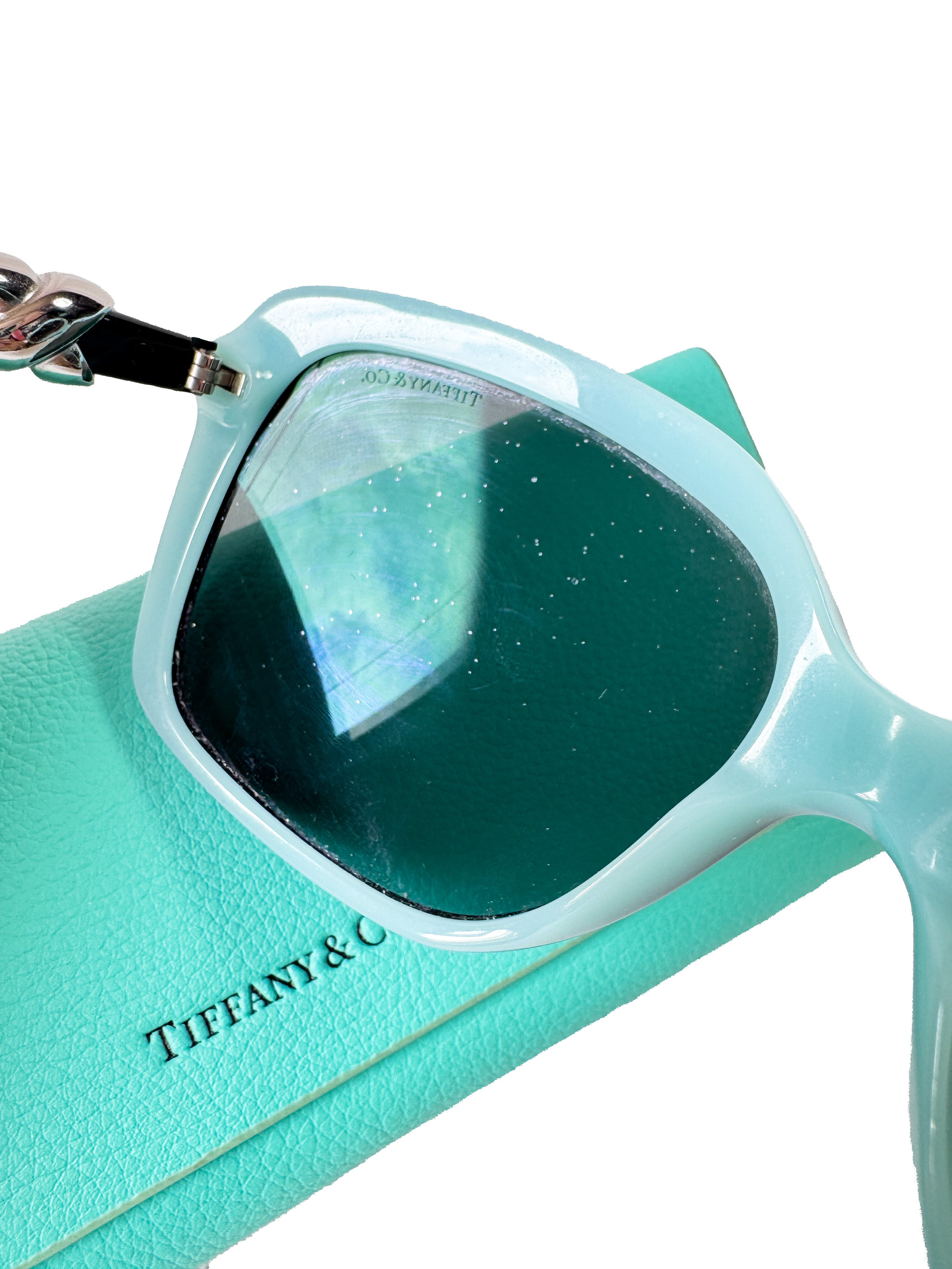 Tiffany & Co black/blue sunglasses TF4076 AT3267982. *as is*