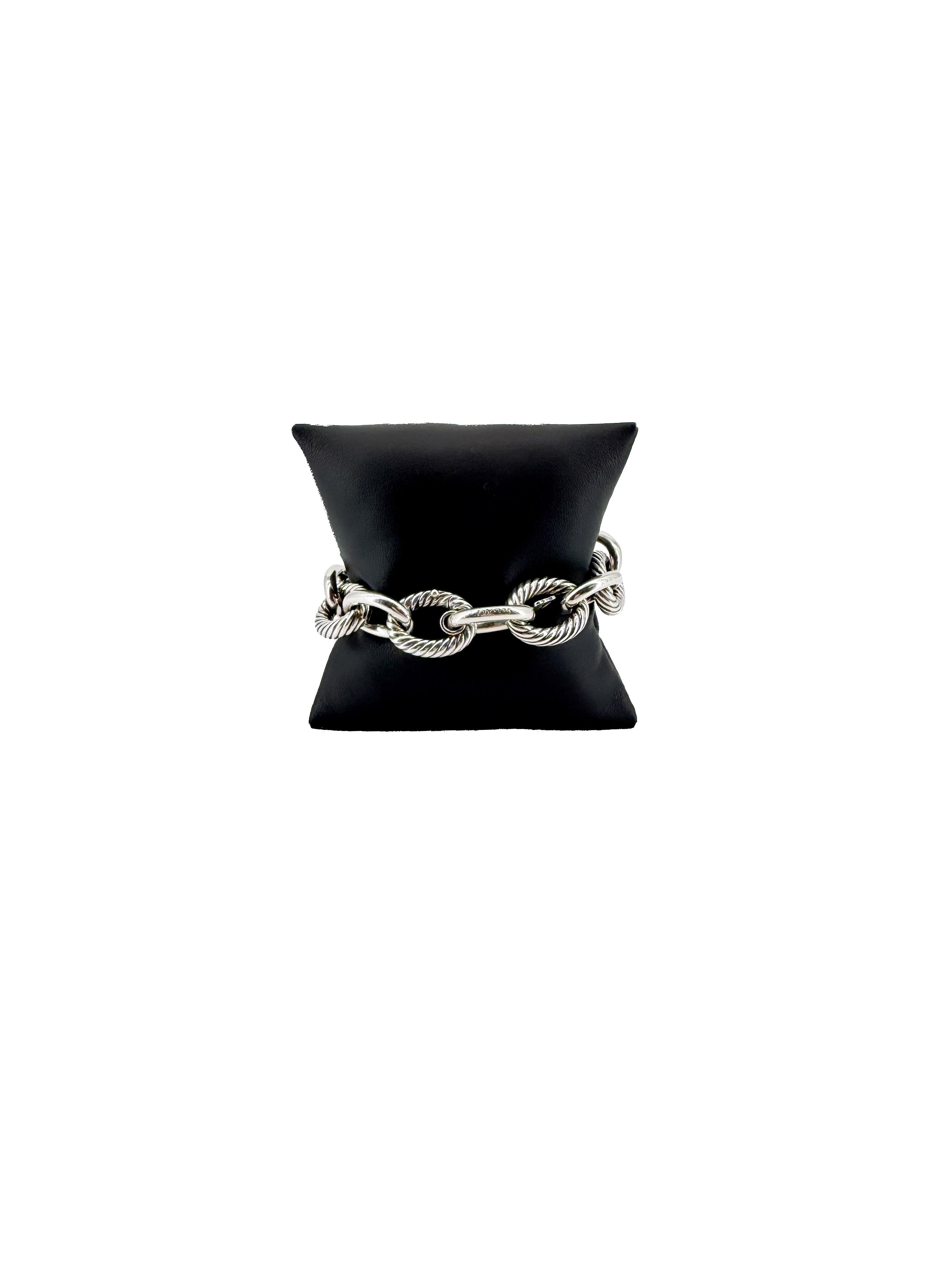 David Yurman sterling silver 17MM oval link bracelet