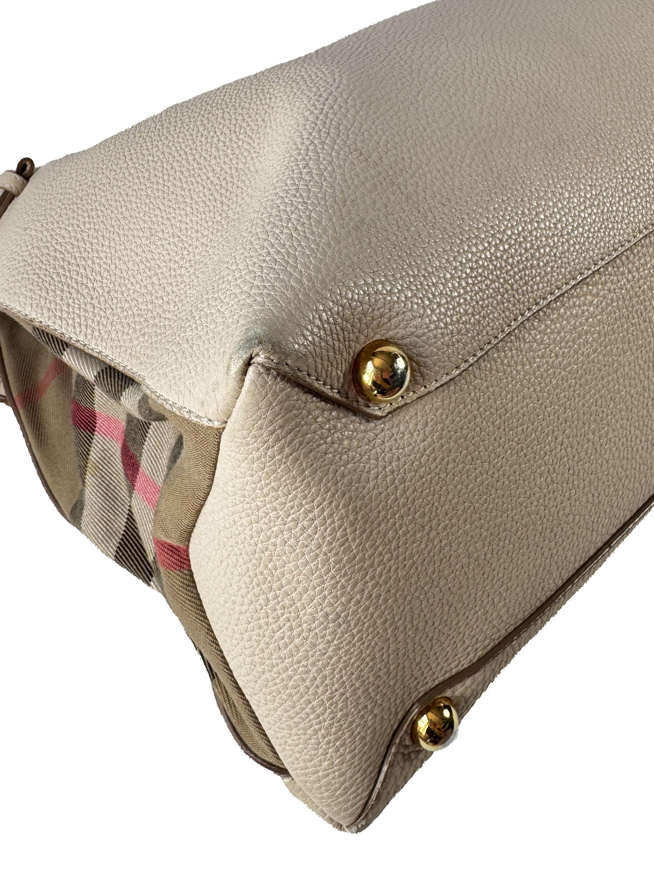 Burberry beige Nova Check Banner satchel