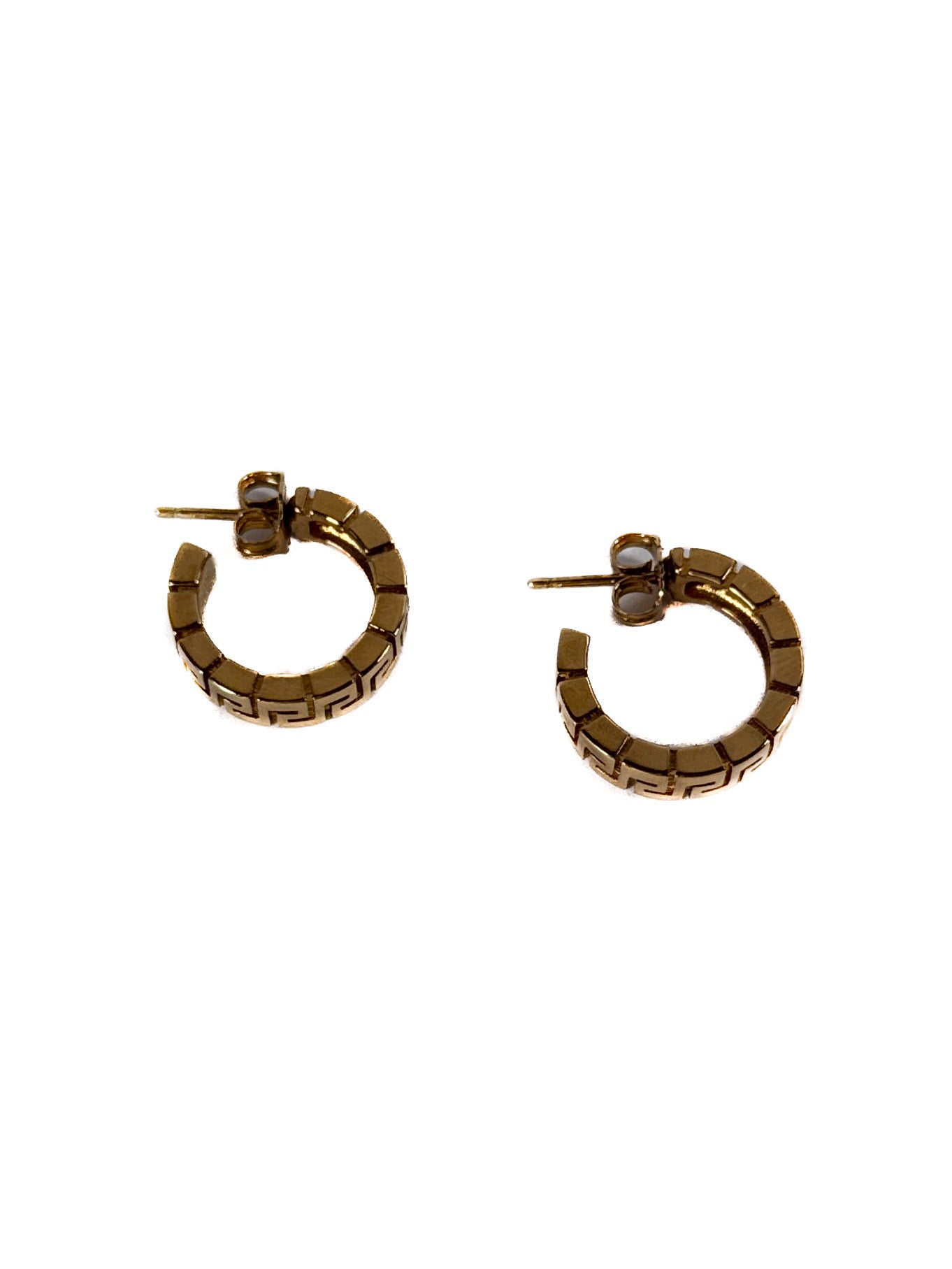 Versace gold tone small Greca small motif earrings retail $320