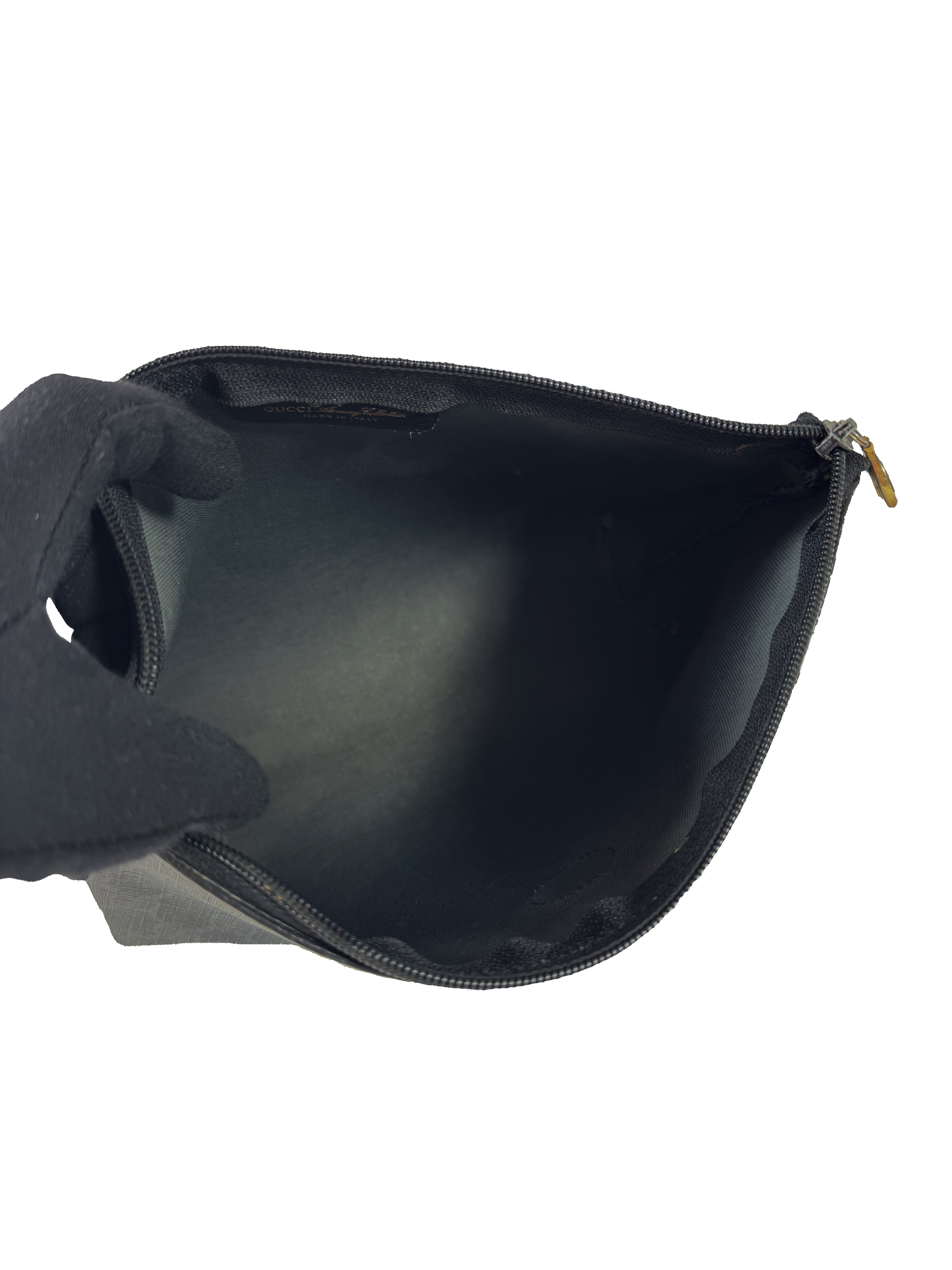 Gucci black GG coated canvas pouch 156.01.045