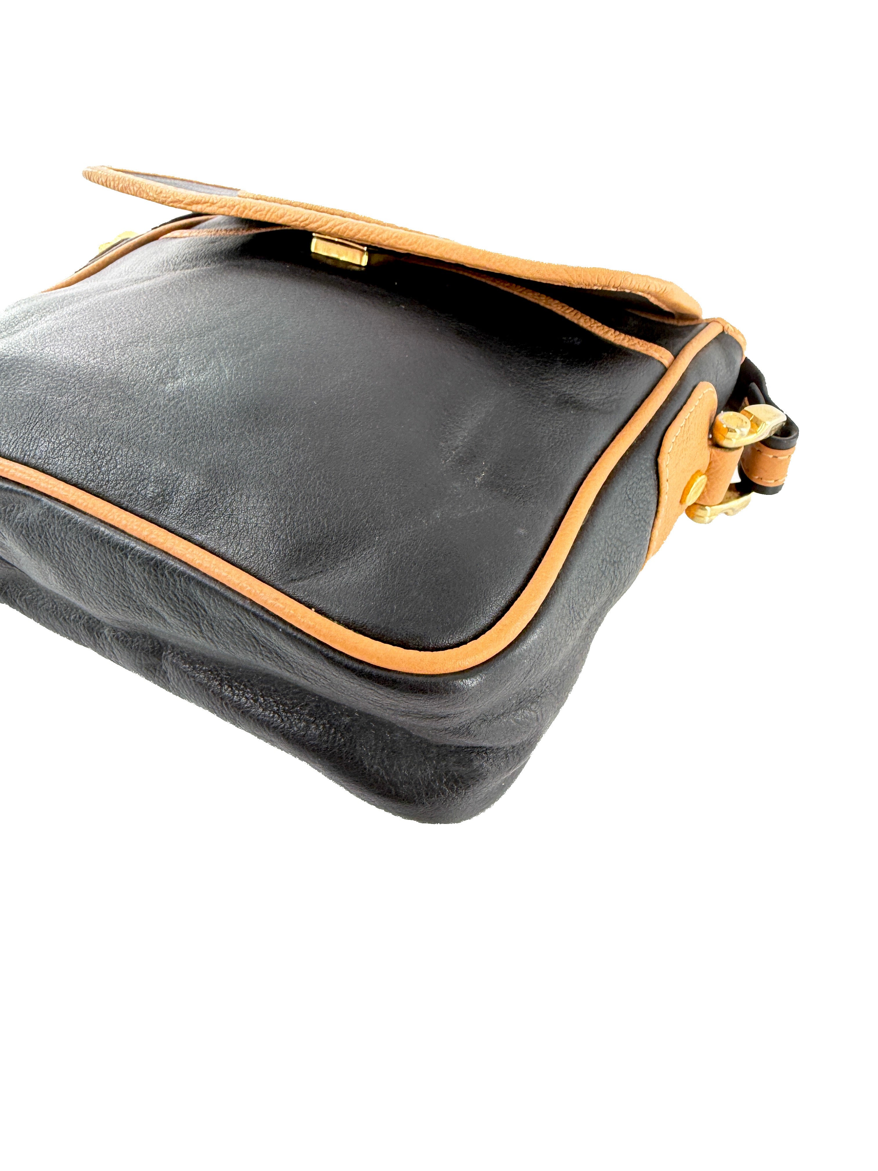 Loewe black/brown vintage leather crossbody