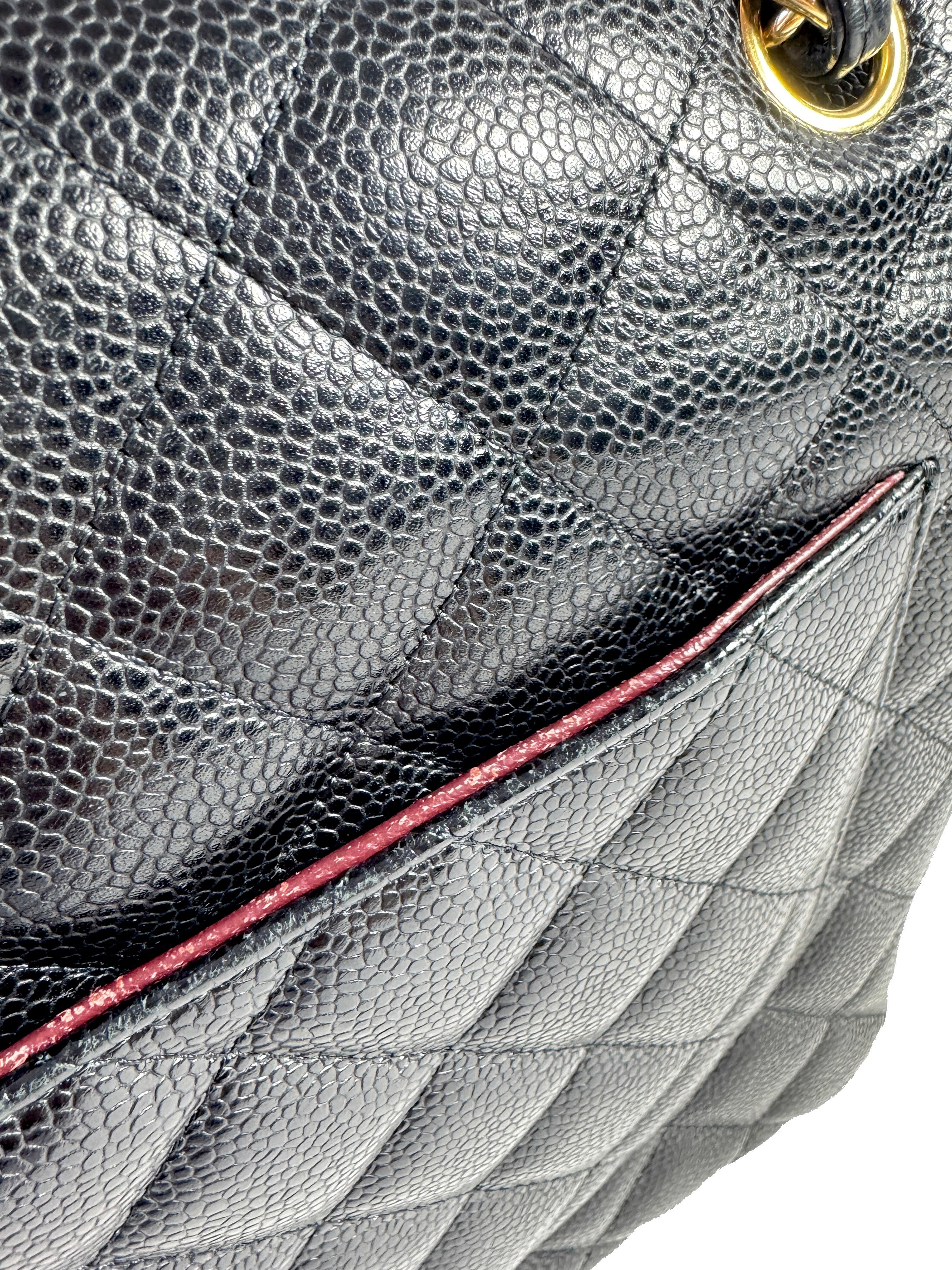 Chanel black maxi double flap Caviar 15369670