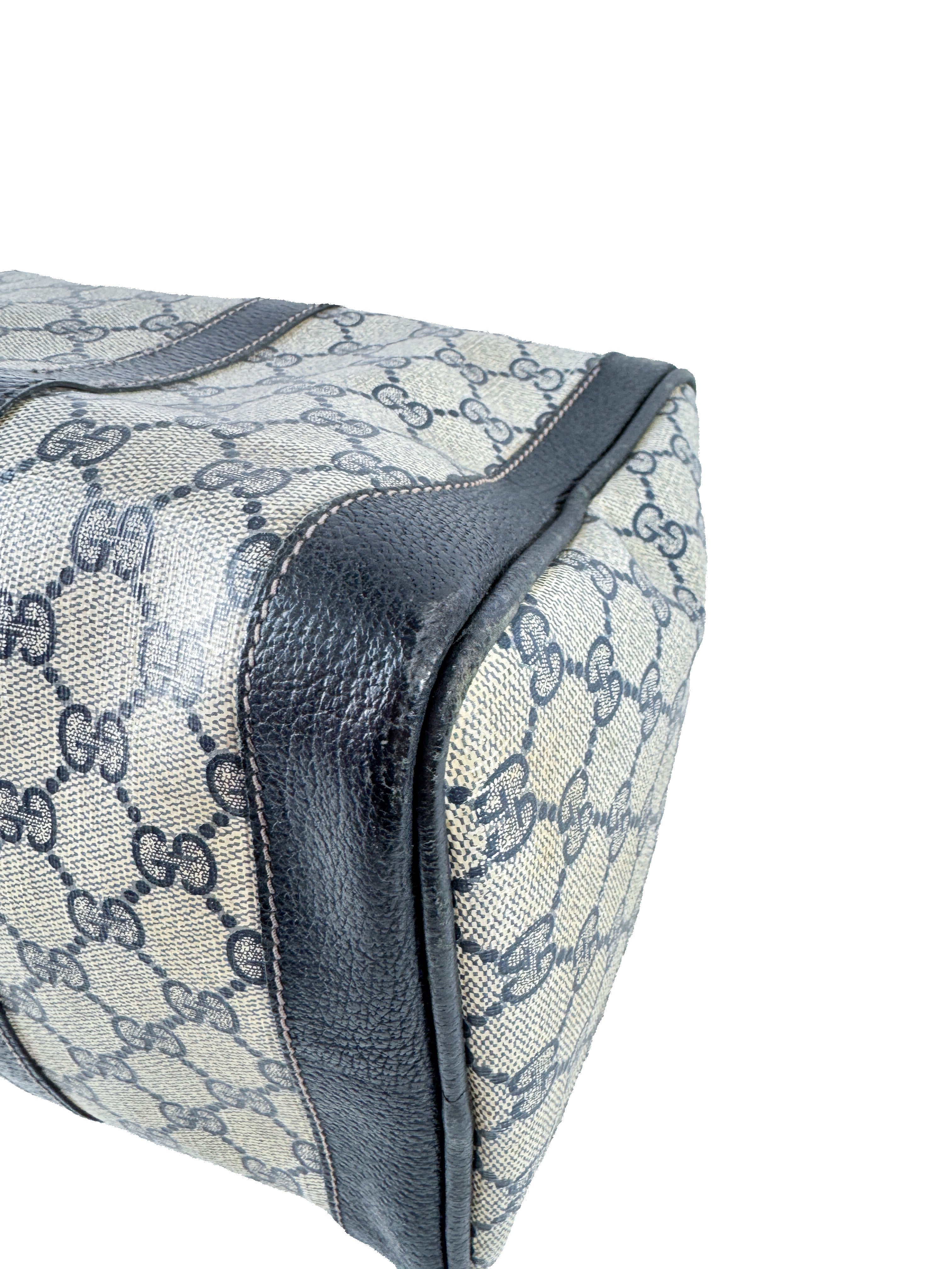 Gucci navy supreme boston bag 138