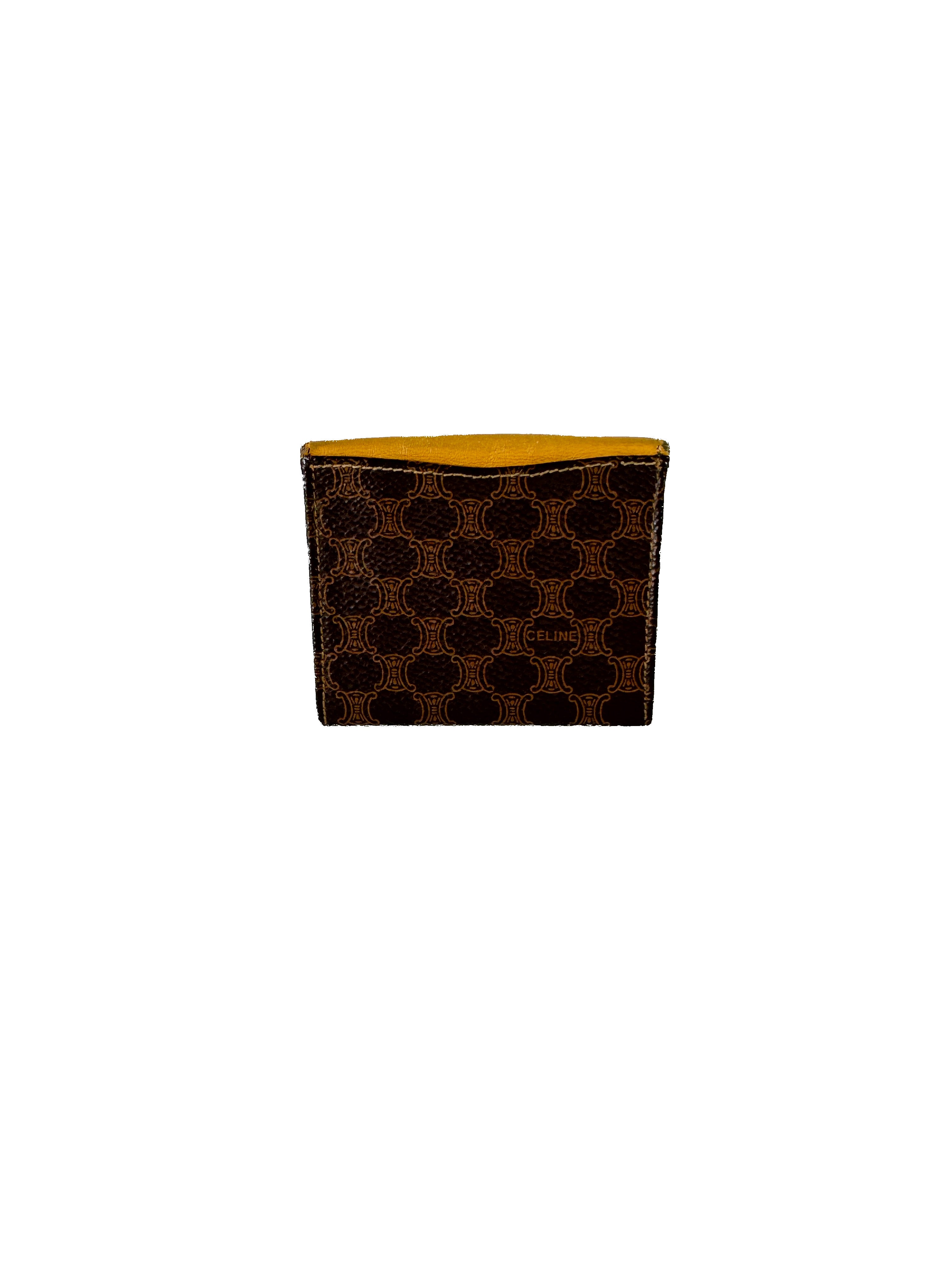 Celine vintage brown macadame coin wallet M14