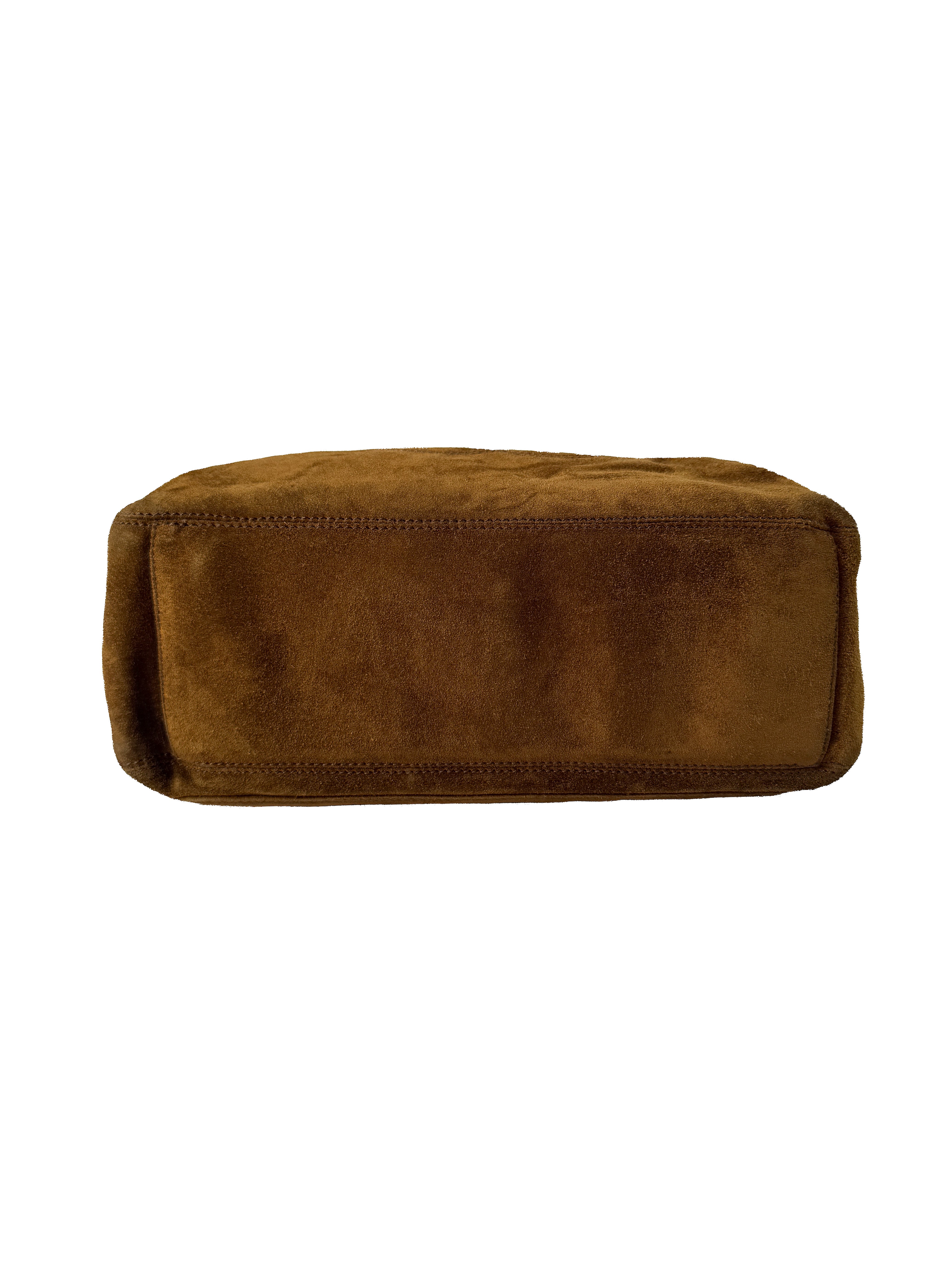 Chanel brown suede CC logo tassel bag 5009482