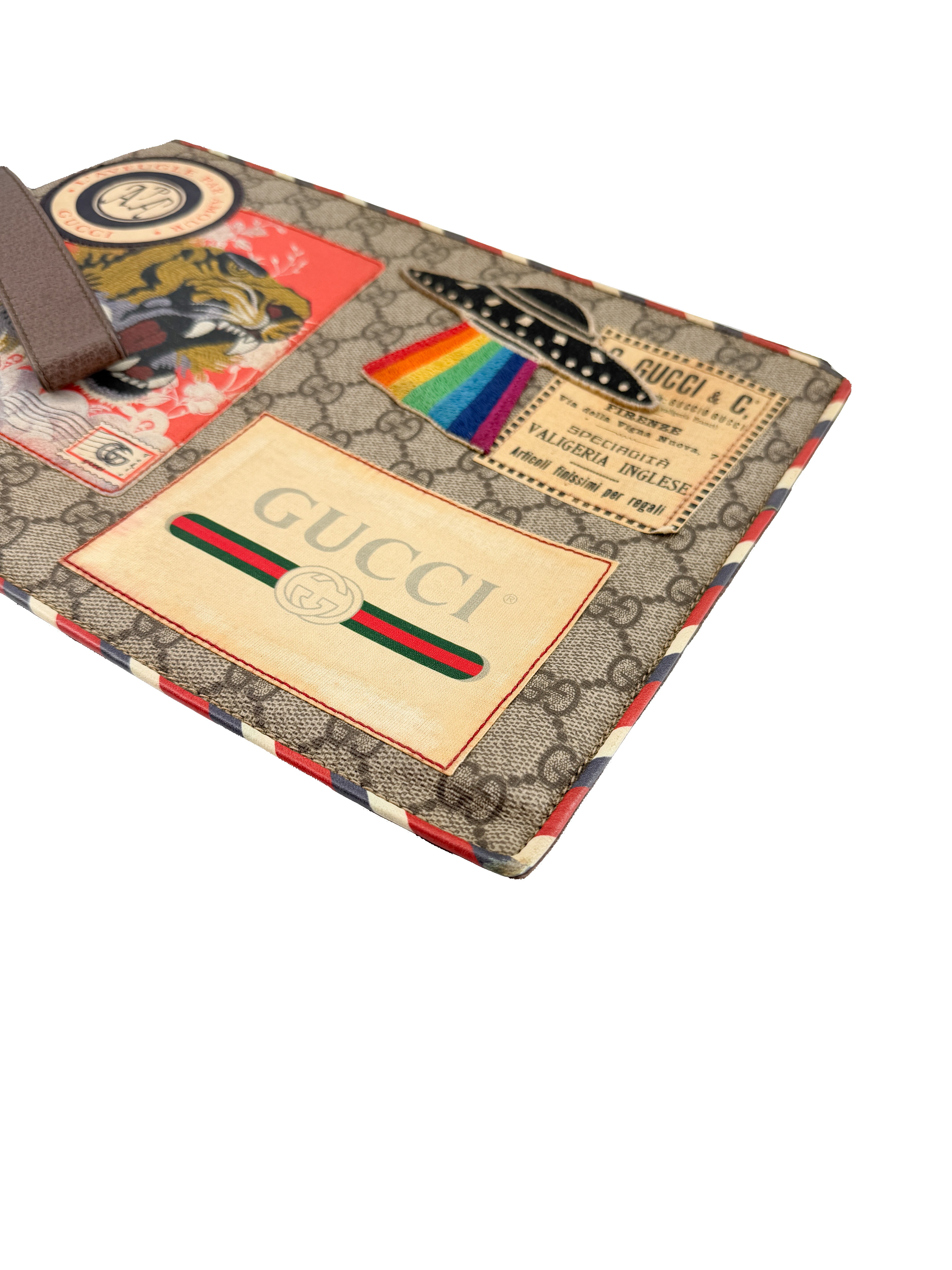 Gucci Courrier GG Supreme UFO Pouch Wristlet 473915-496334