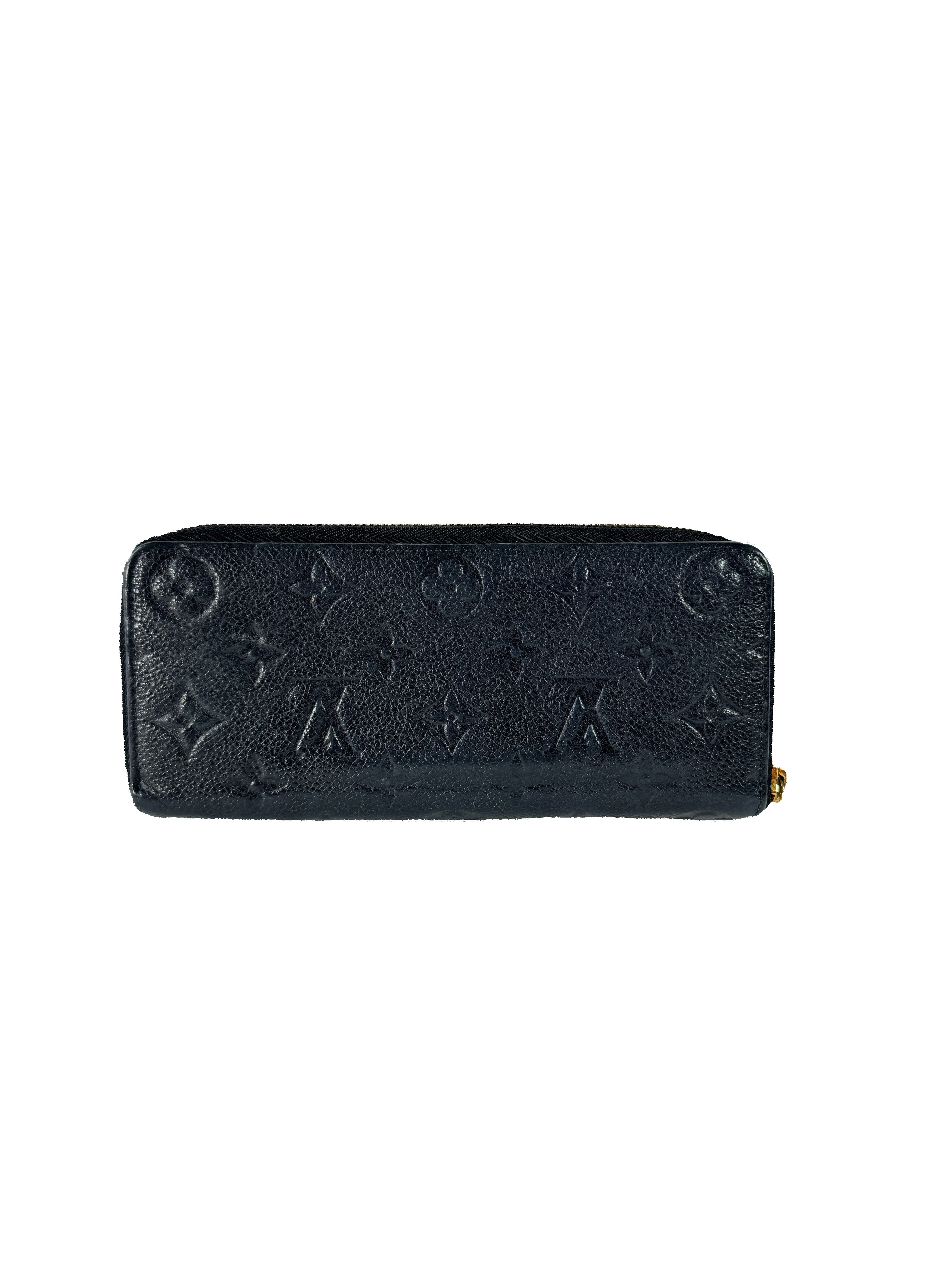 Louis Vuitton monogram empreinte leather black Clemence wallet SP2157