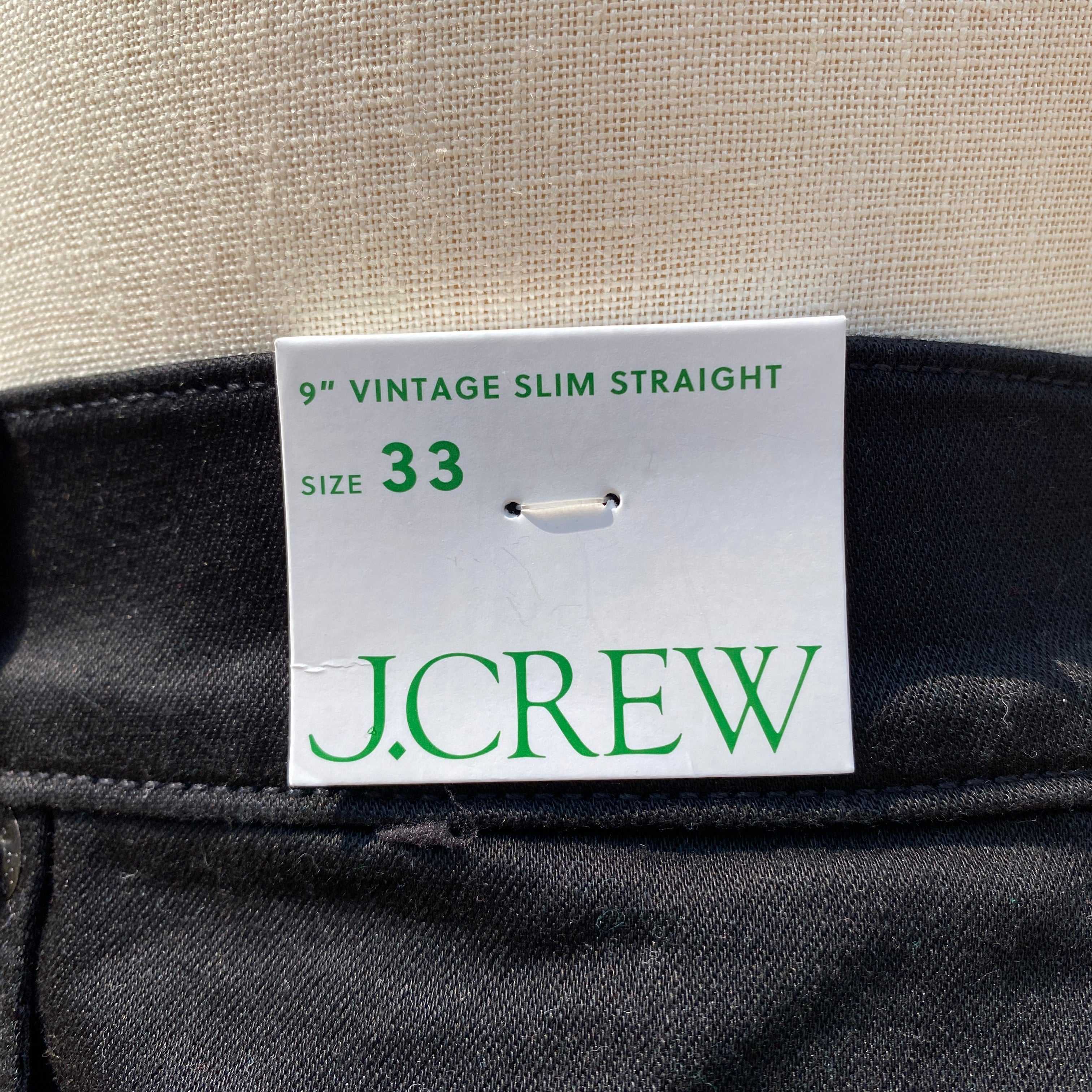 J. Crew black 9" vintage slim straight jeans size 16 NWT