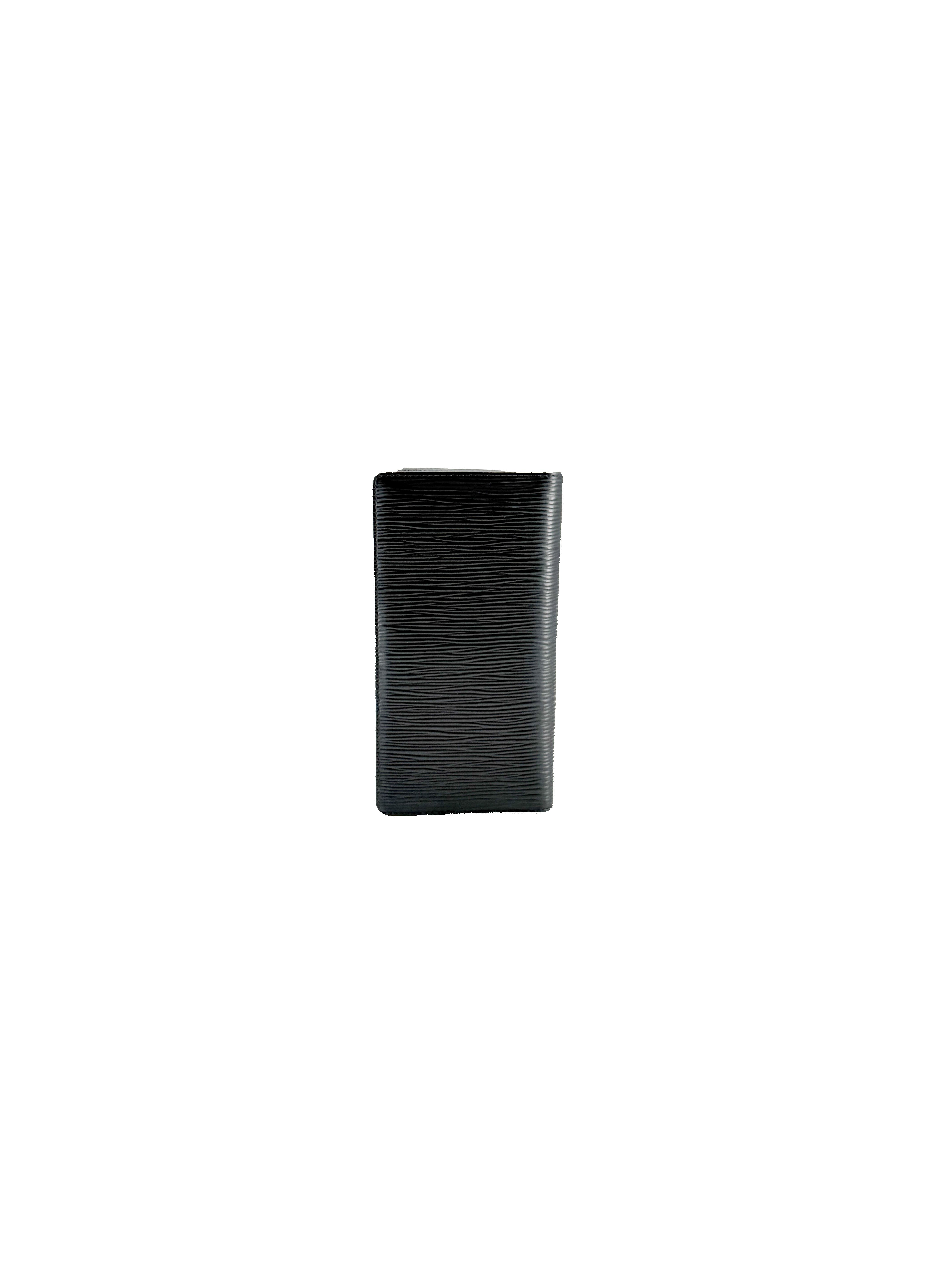 Louis Vuitton black Epi brazza slim wallet CA0041