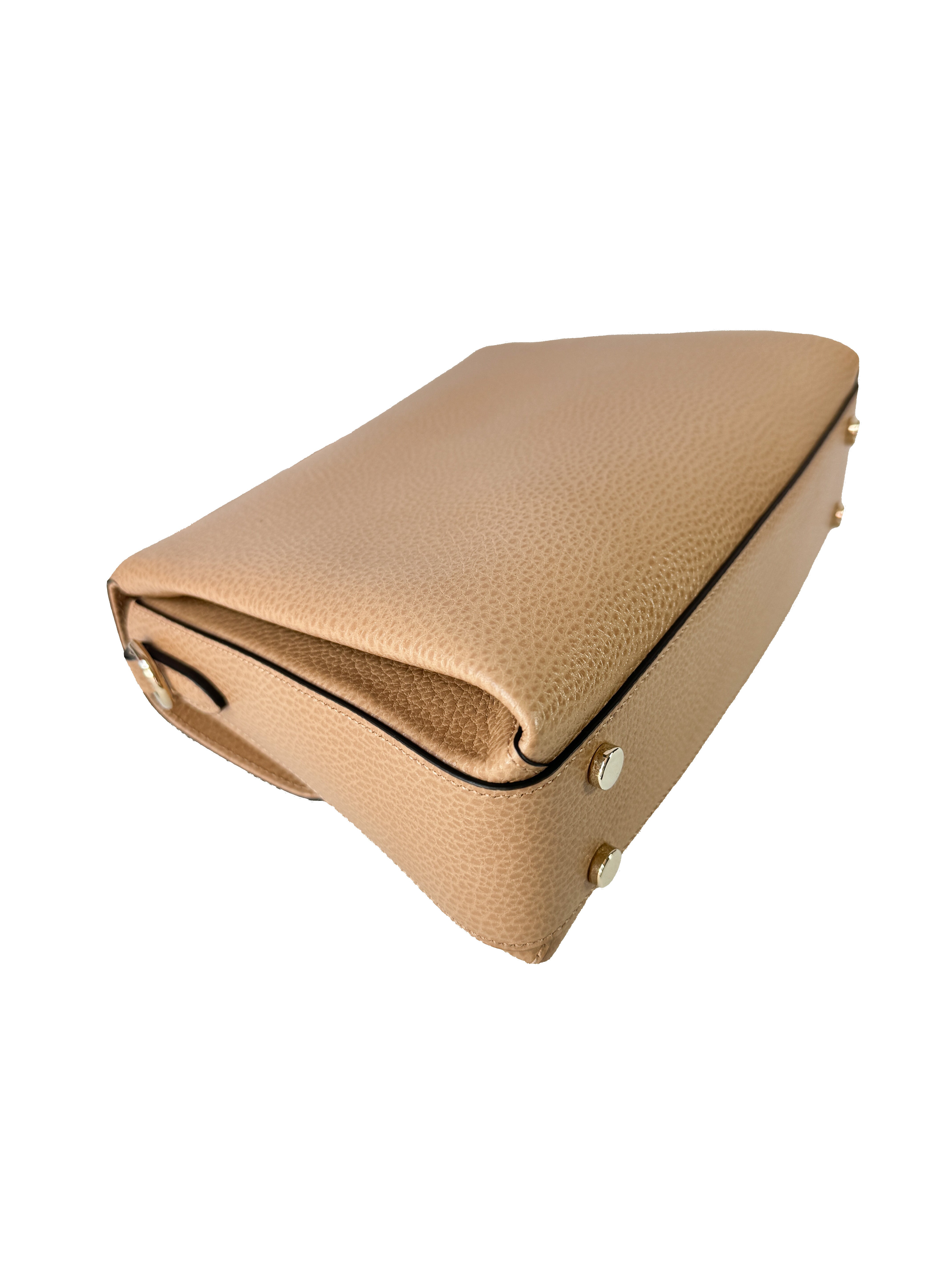 Gucci beige Dollar calfskin interlocking G top handle bag 193075