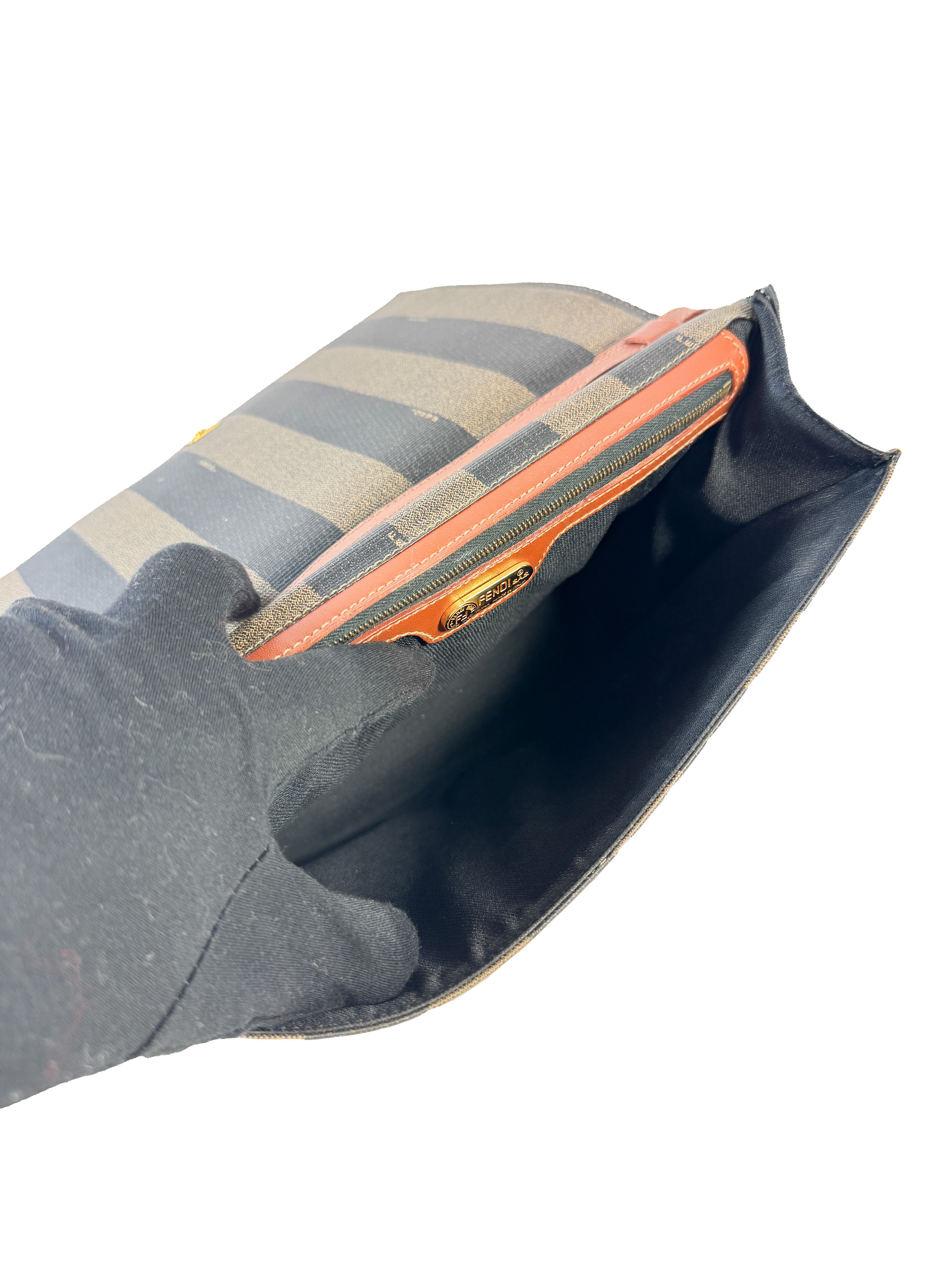 Fendi pequin striped vintage shoulder bag 211 26001068 *as is*