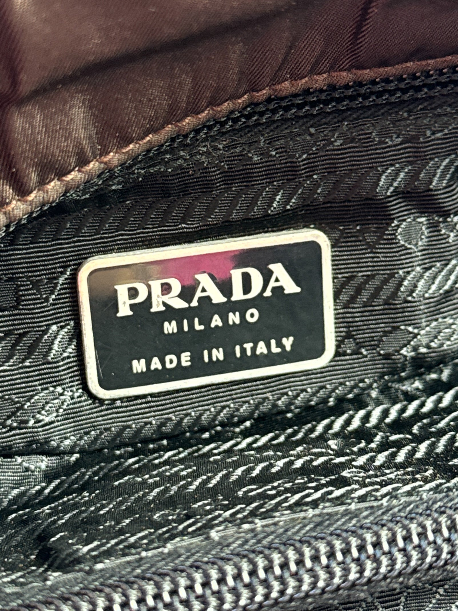 Prada brown nylon tote **as is**