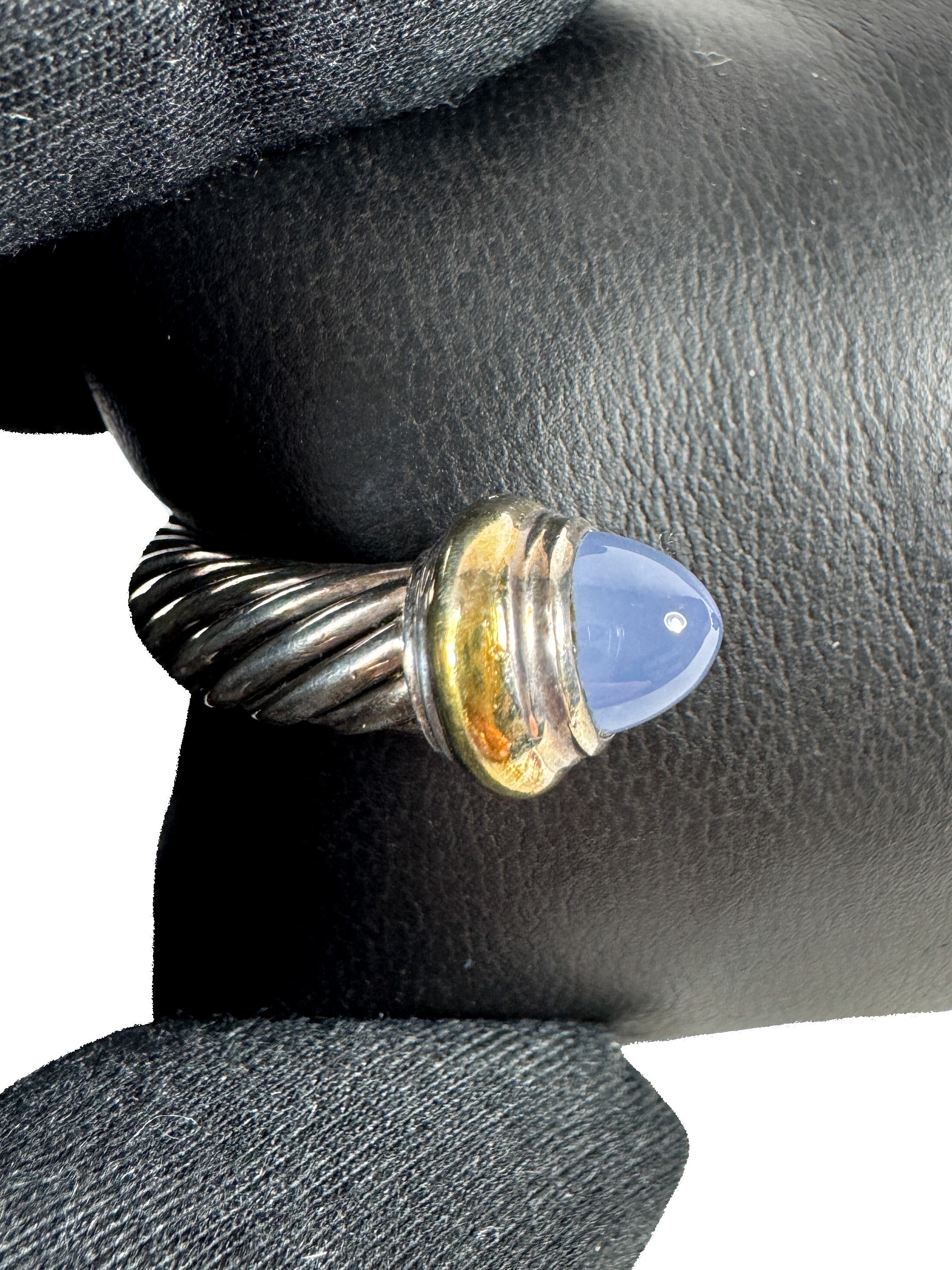 David Yurman sterling silver Chalcedony 7mm cable bracelet