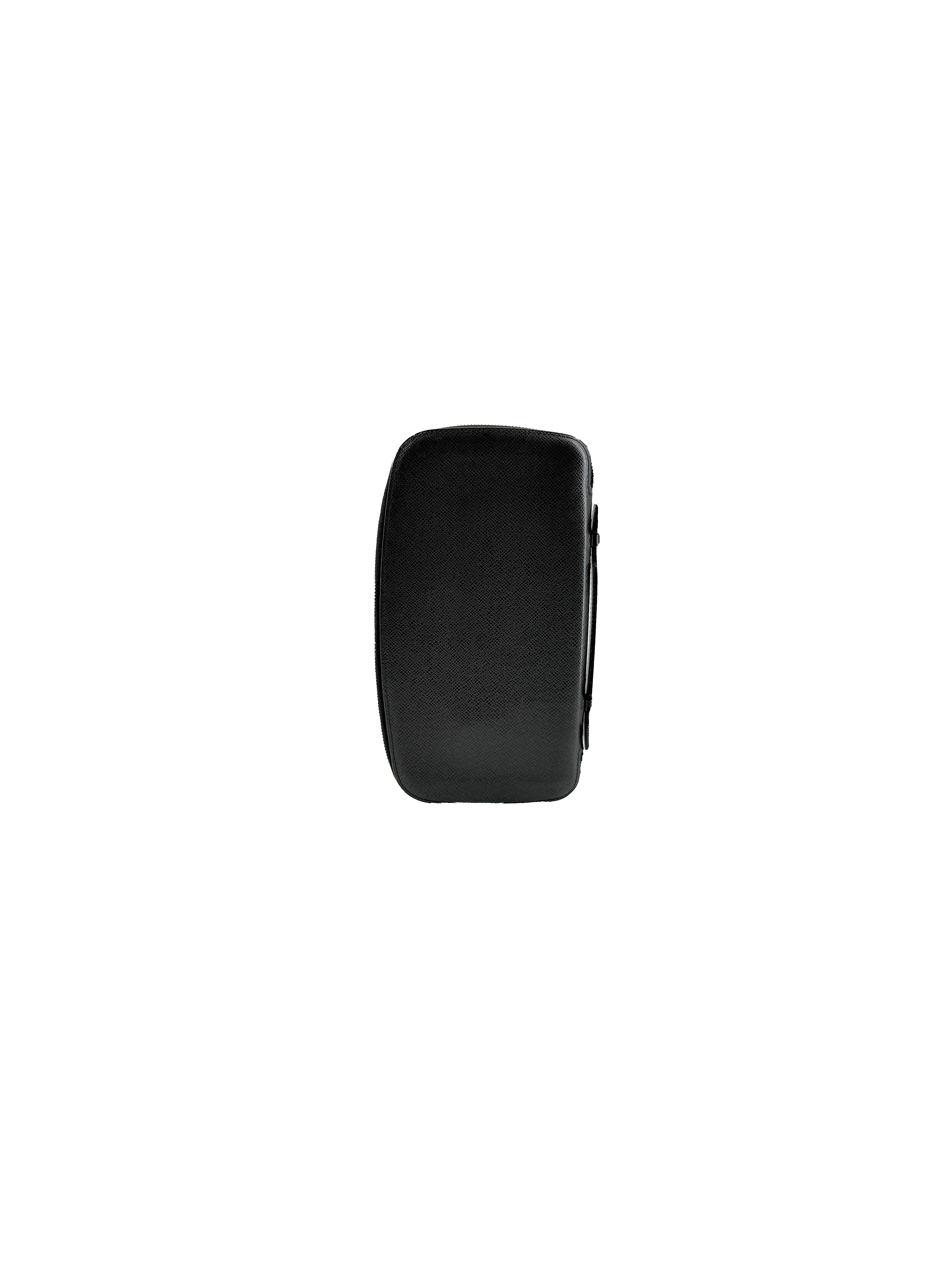 Louis Vuitton black taiga atoll travel organizer wallet MI1001
