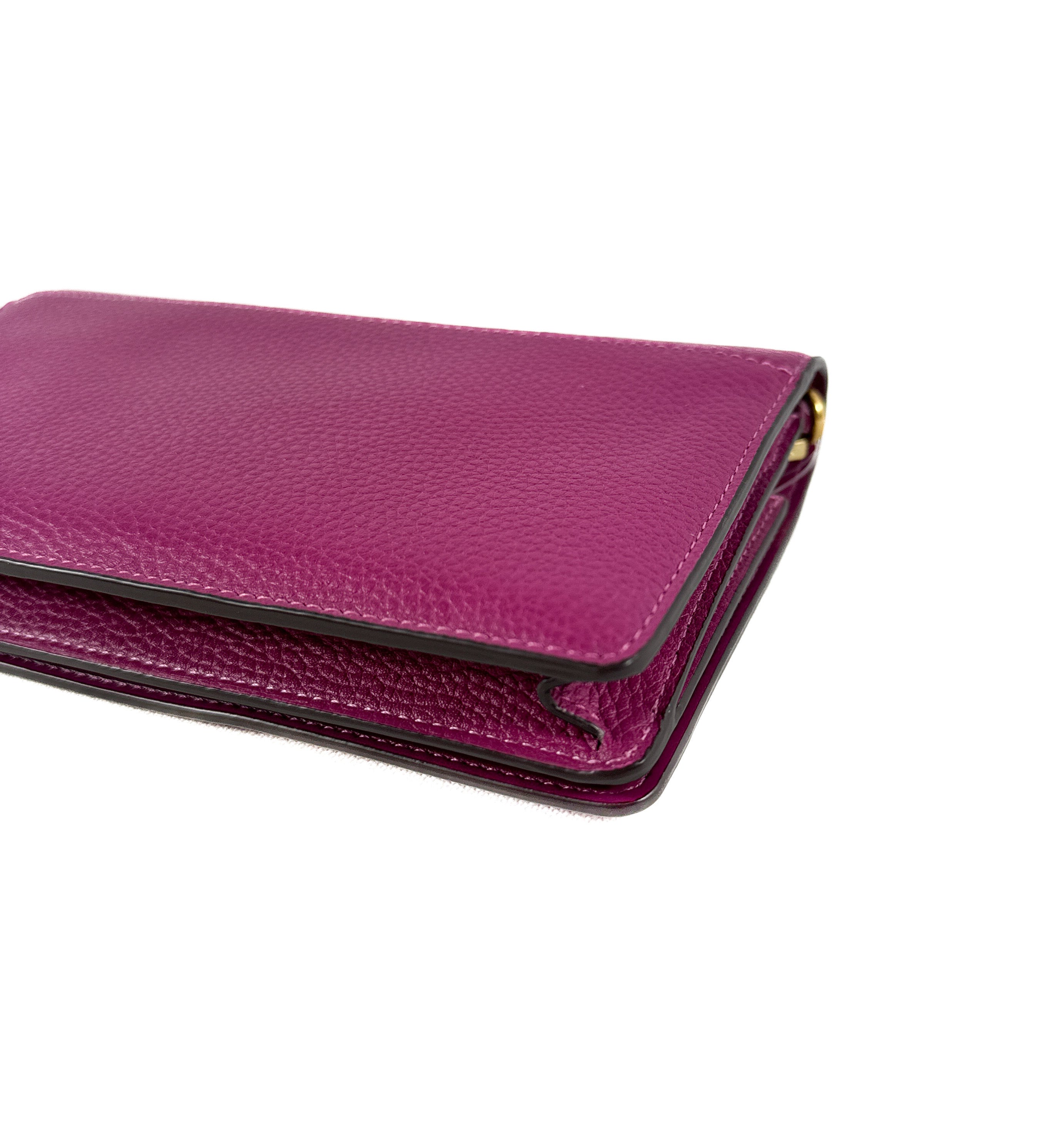 Coach Hayden purple leather foldover WOC NWT