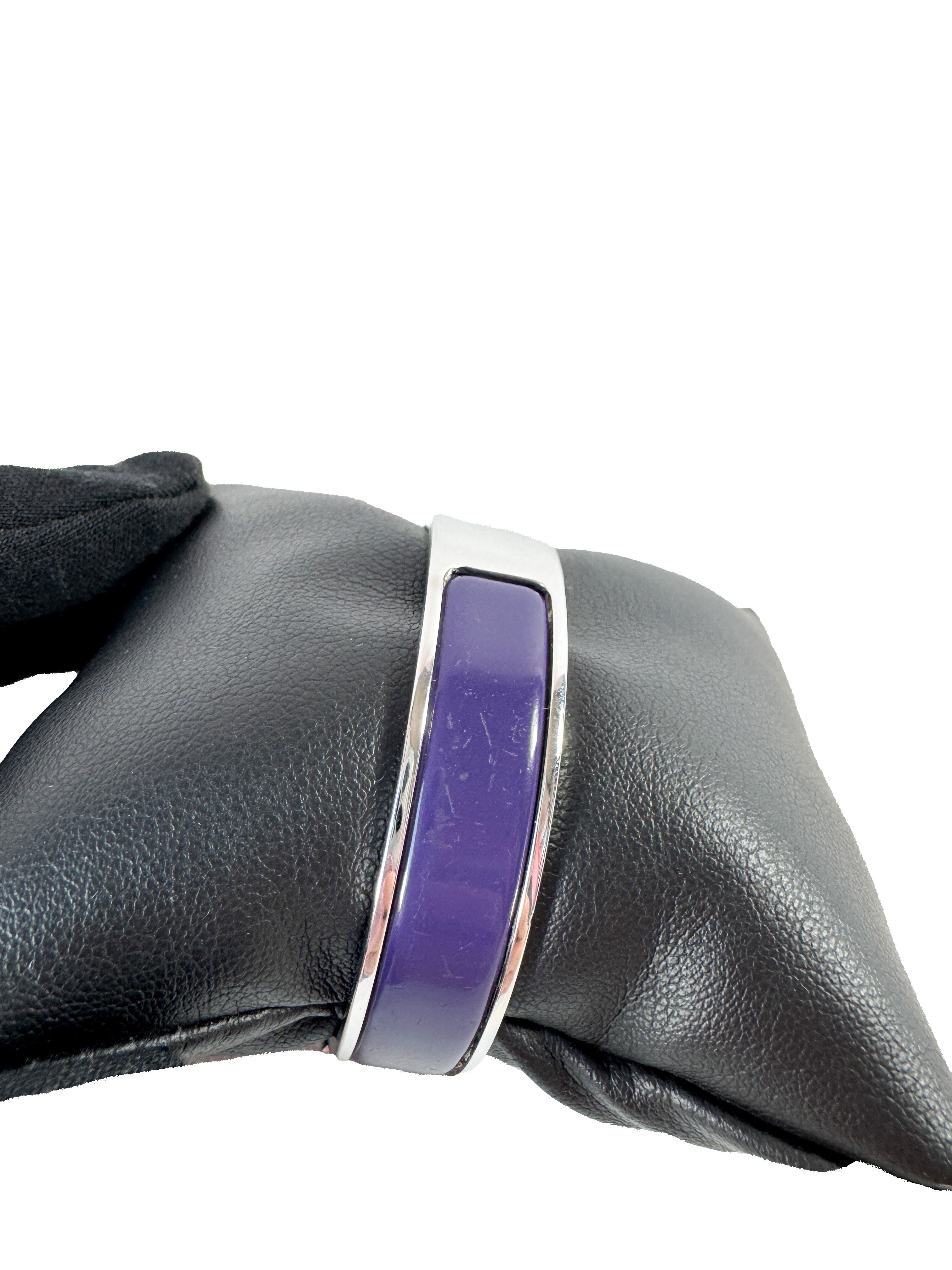 Hermès purple/silver Clic H bracelet
