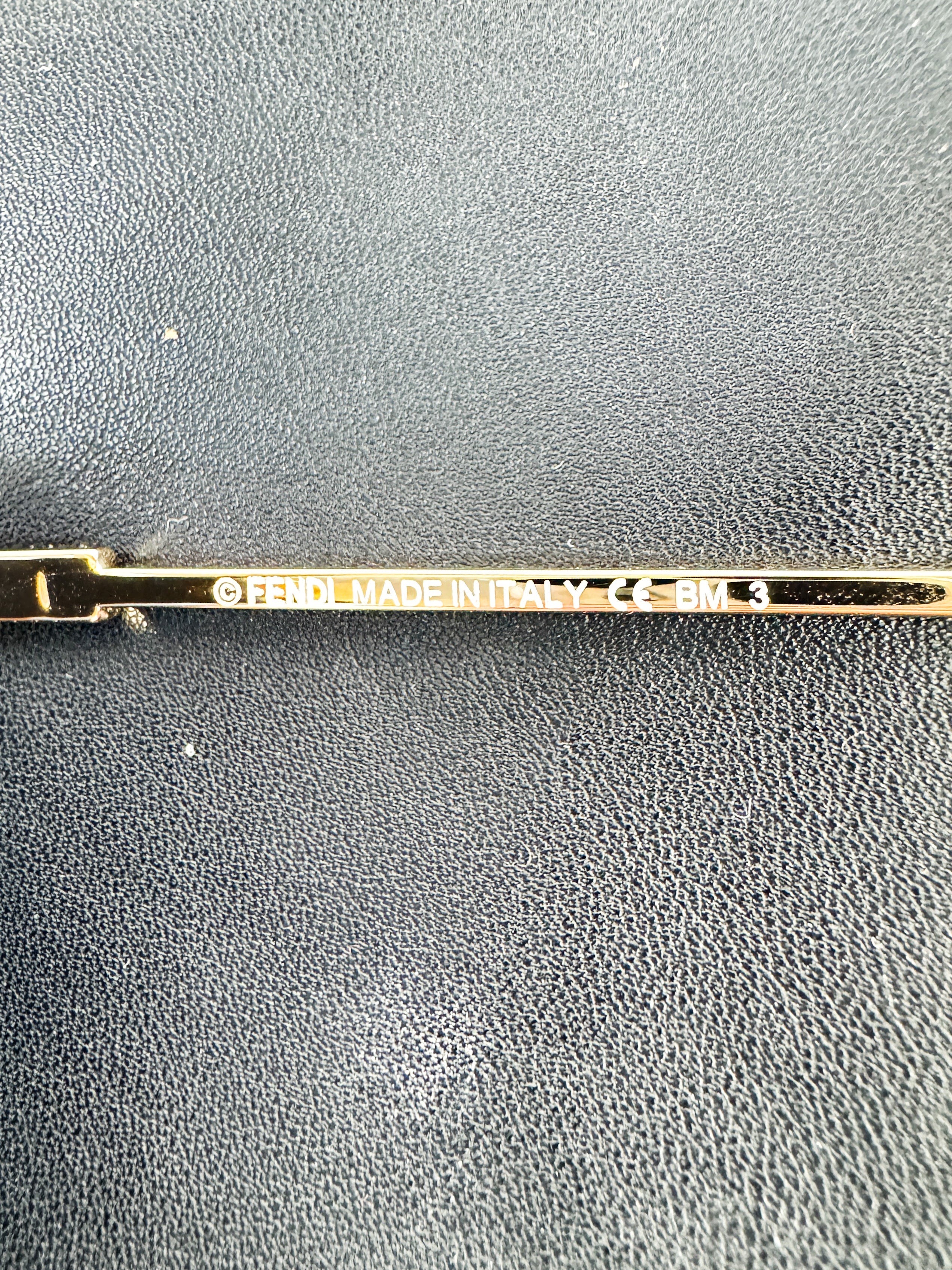 Fendi gold tone/teal aviator sunglasses UBZ14A56PO