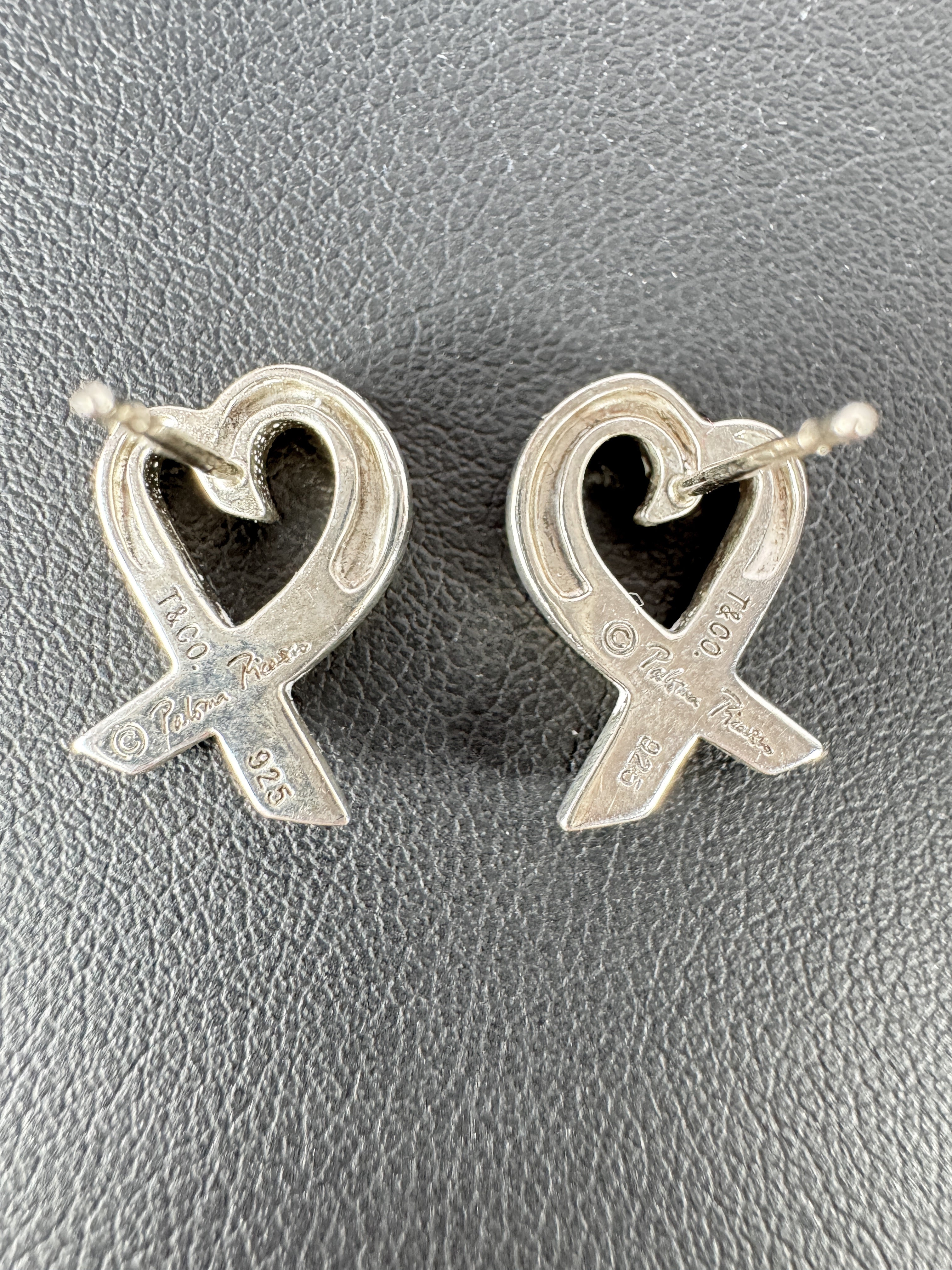 Tiffany & Co sterling silver Paloma Picasso loving heart earrings