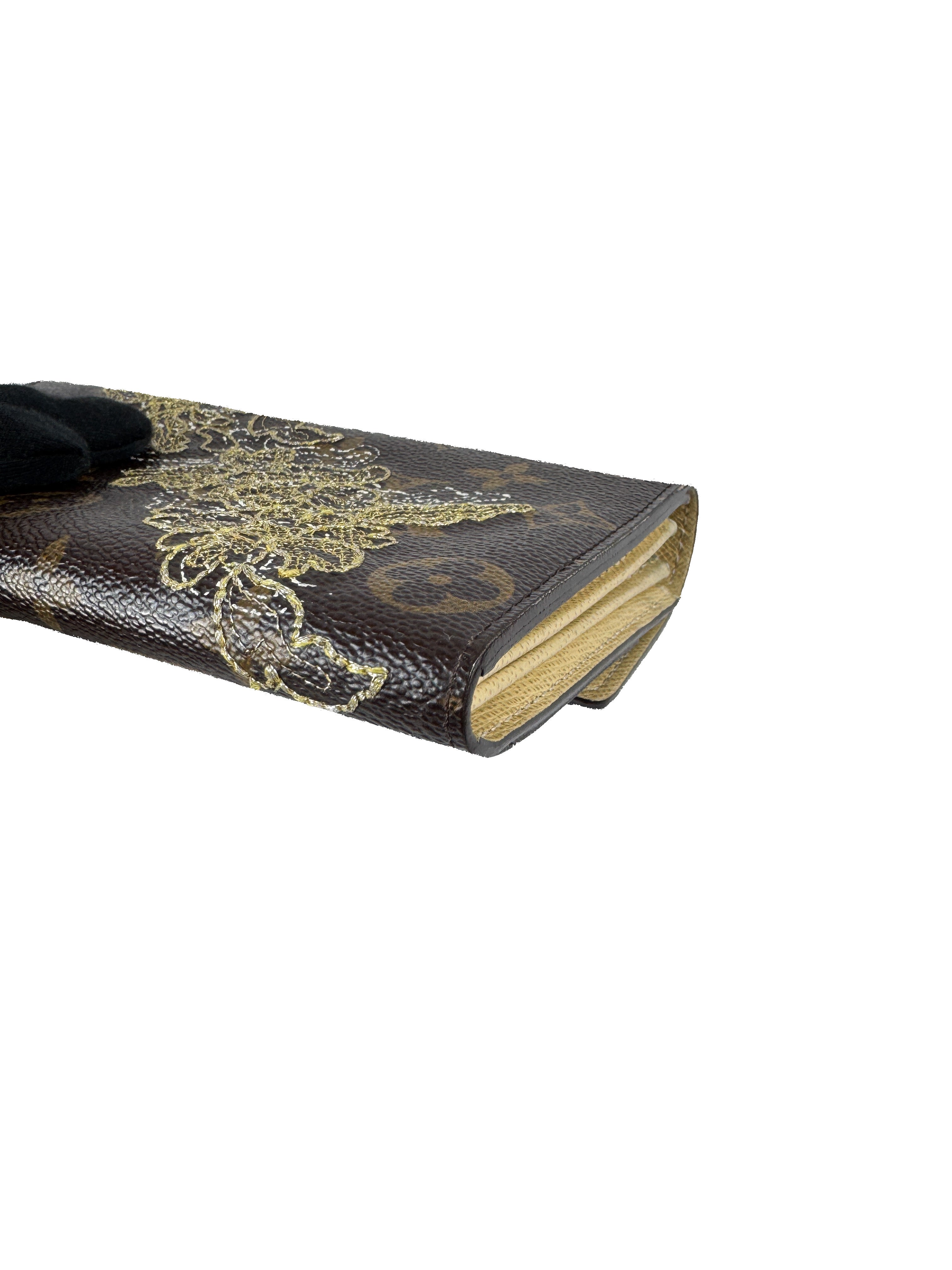 Louis Vuitton Monogram Dentelle Sarah Wallet Gold MI0087