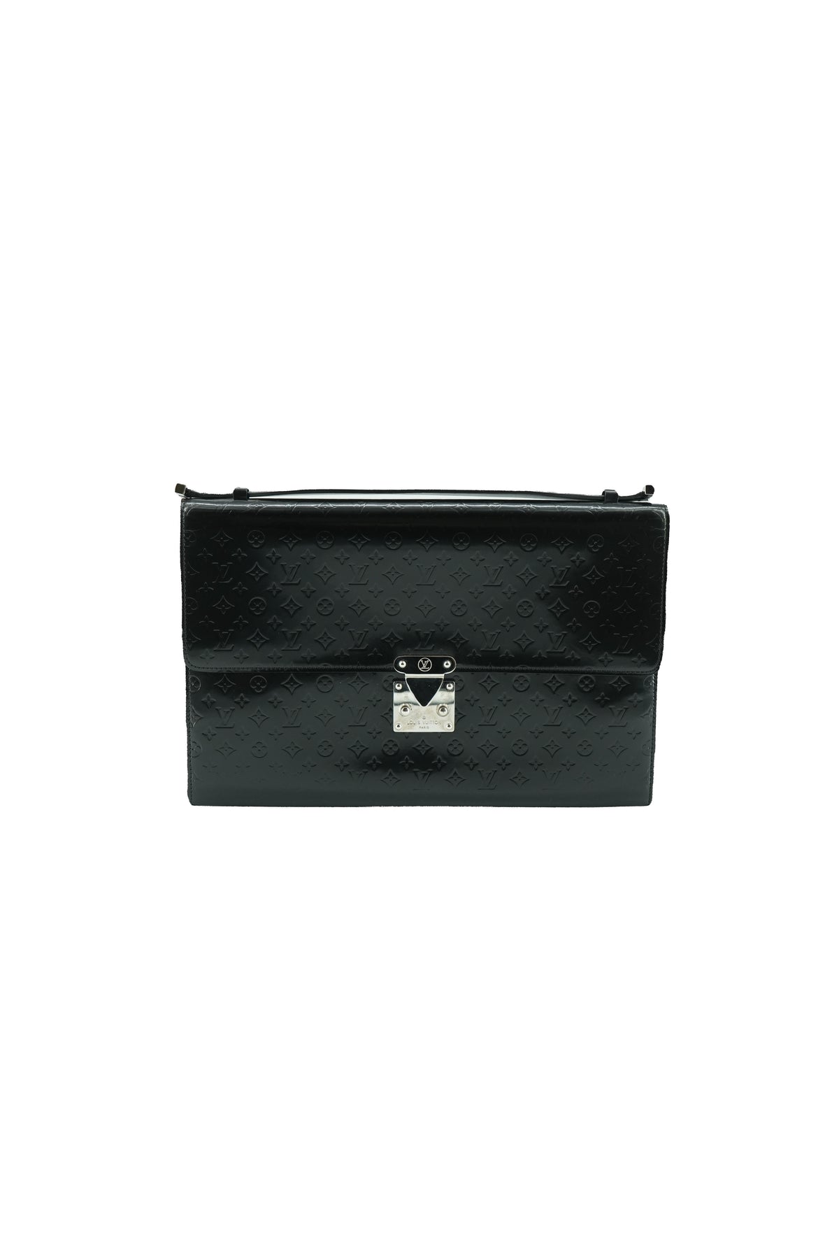 Louis Vuitton black vernis Glace Anouchka pochette TH1011