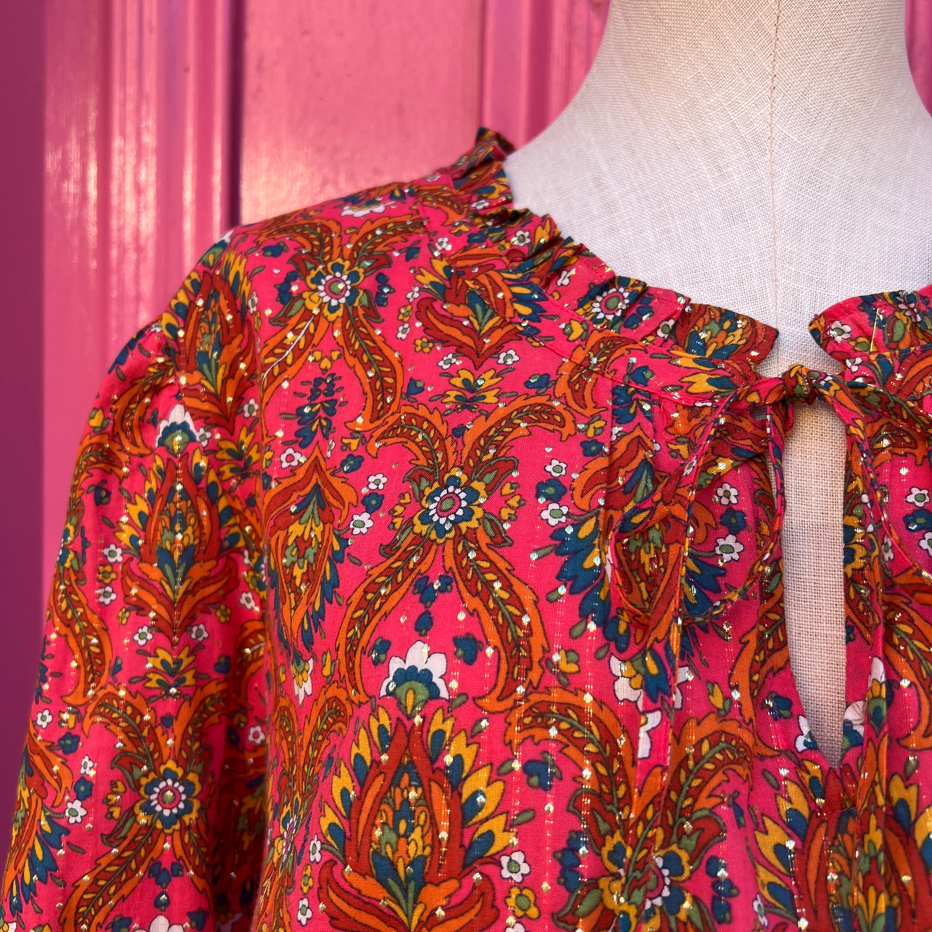 Talbots pink multicolor paisley top size 2X
