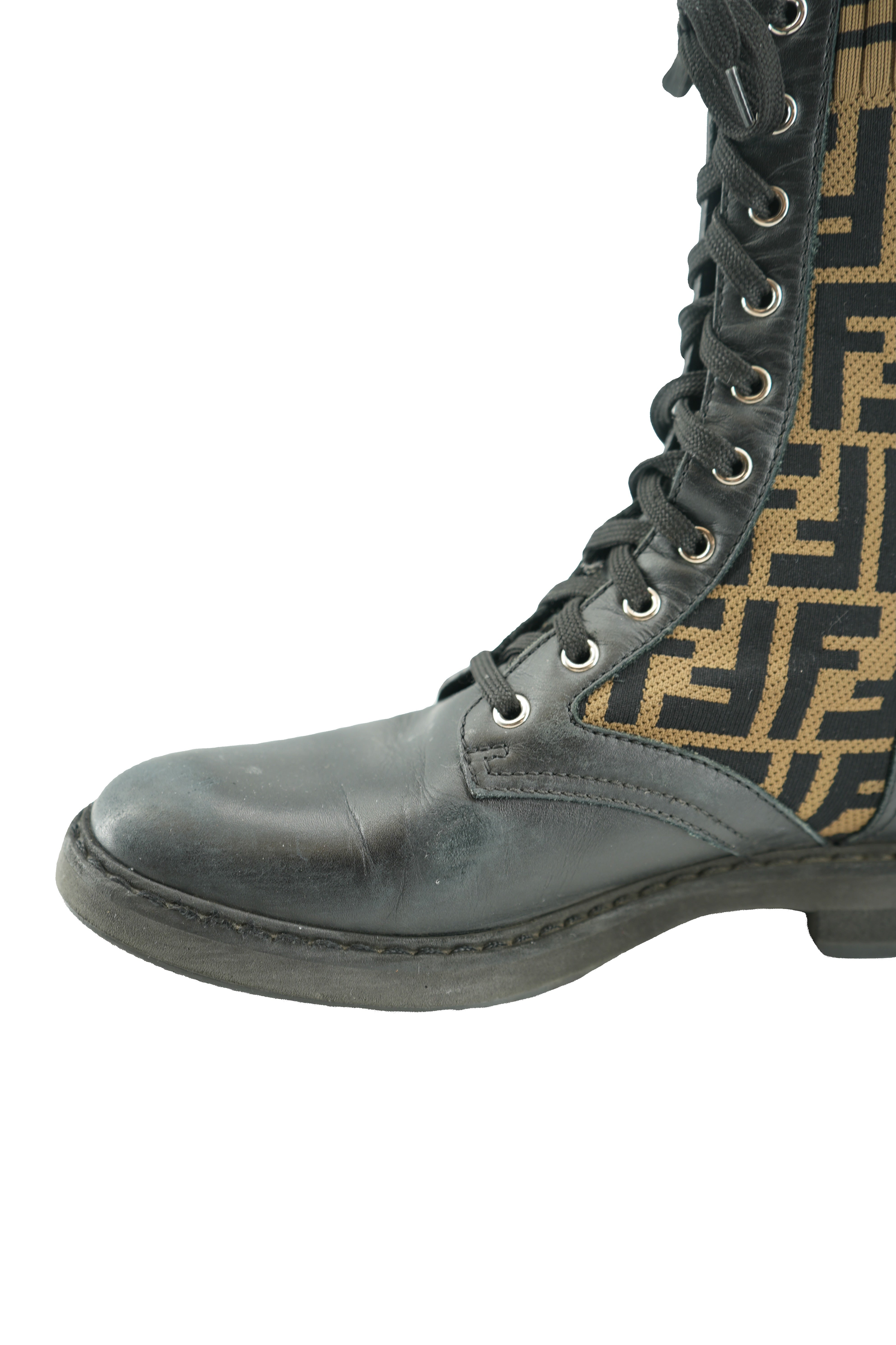 Fendi Zucca combat boots size 39.5