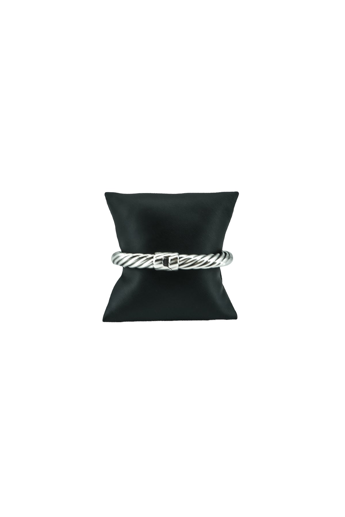 David Yurman sterling silver, diamonds, black onyx 9MM crossover cable hinged bracelet