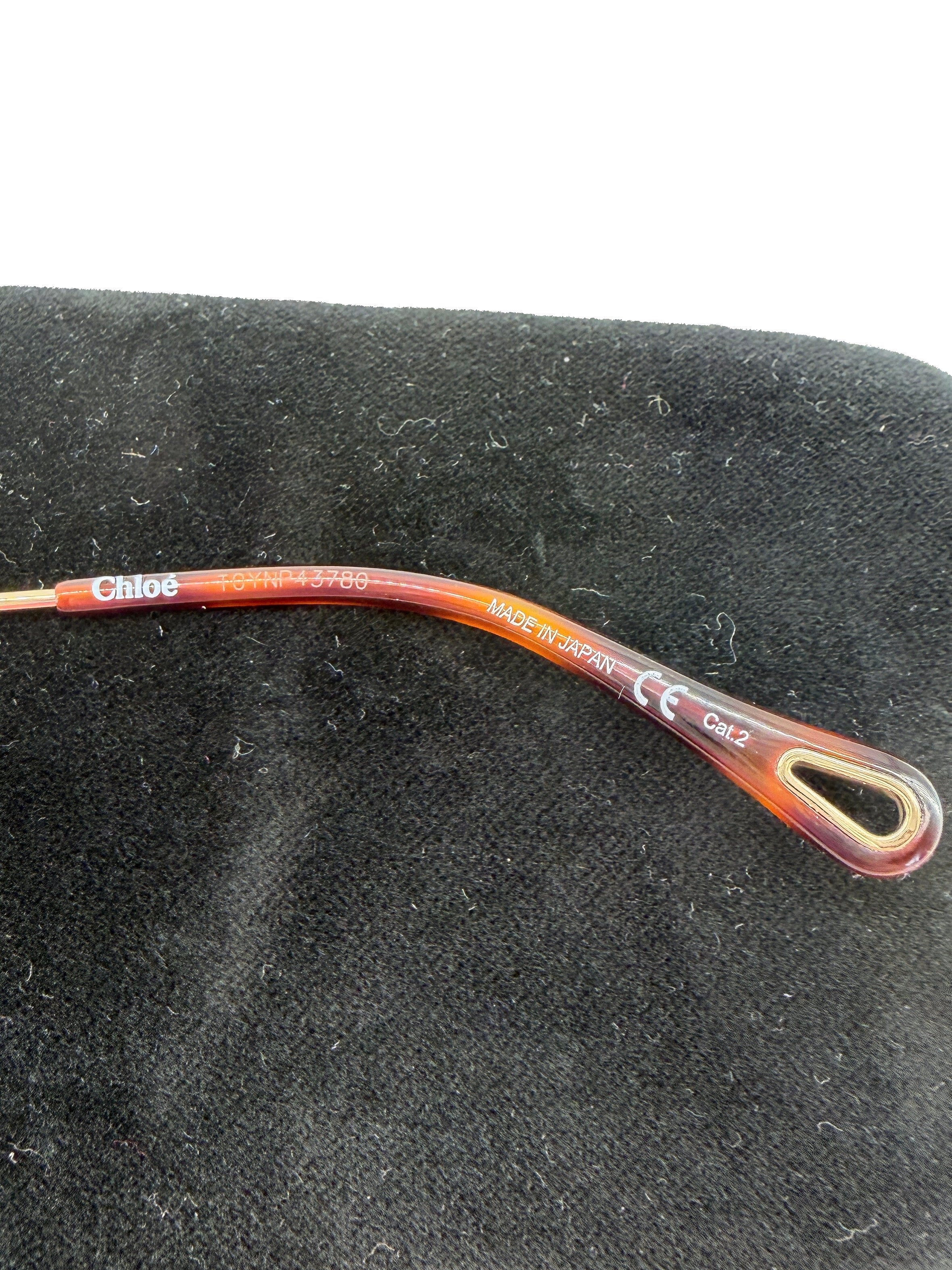 Chloé gold tortoise oversized square sunglasses CH0035S