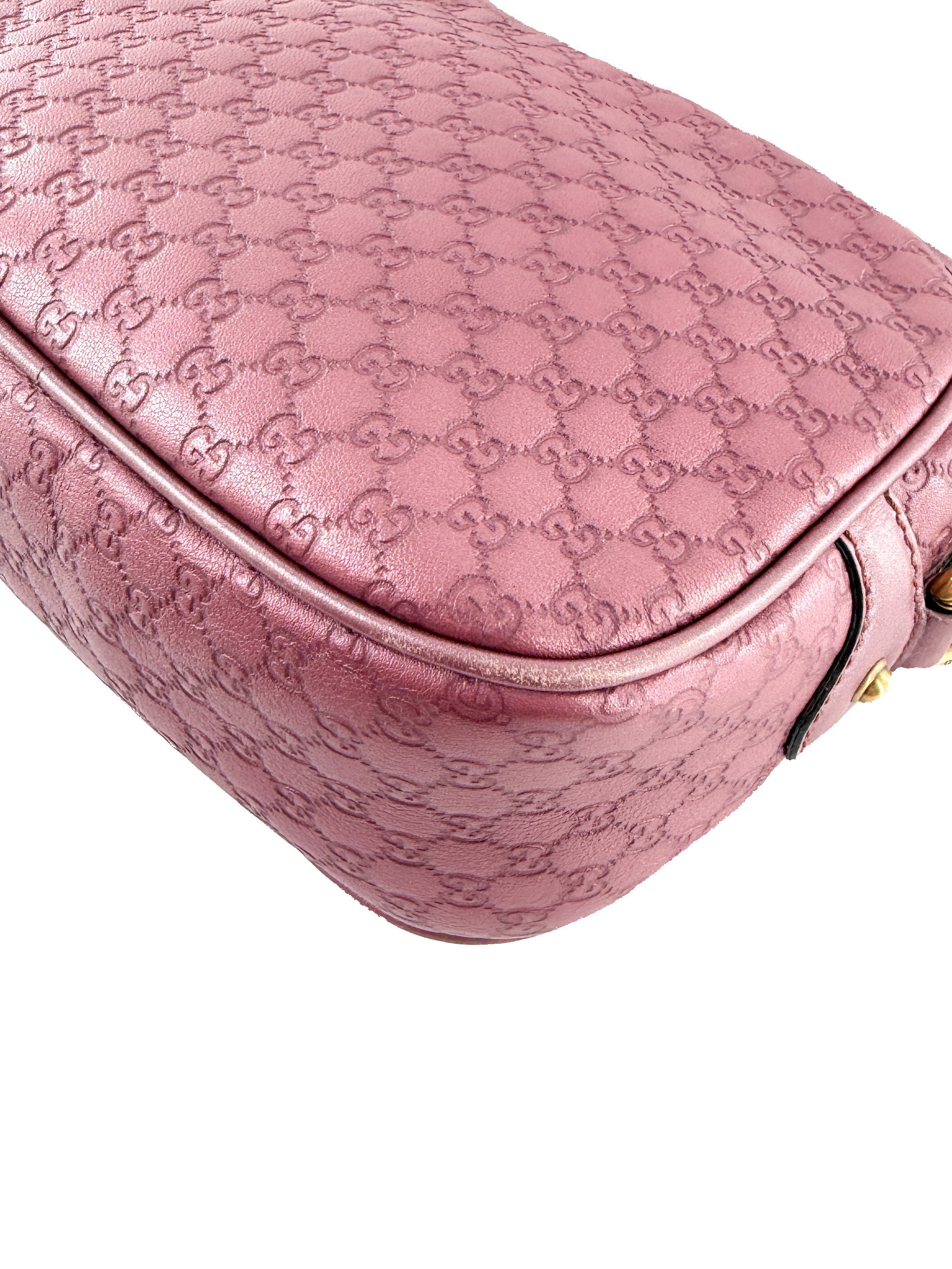 Gucci pink GG microguccissima Sunshine disco leather crossbody 209533 525040
