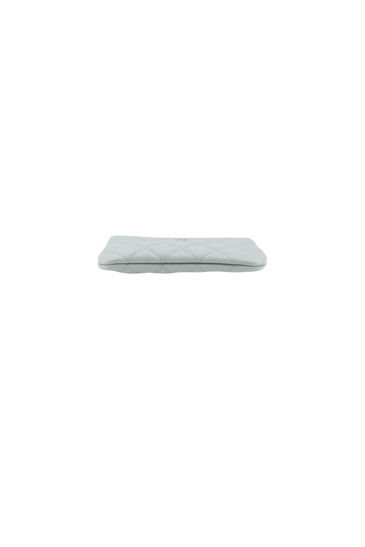 Chanel light gray quilted small cosmetic pouch NEW 29139369
