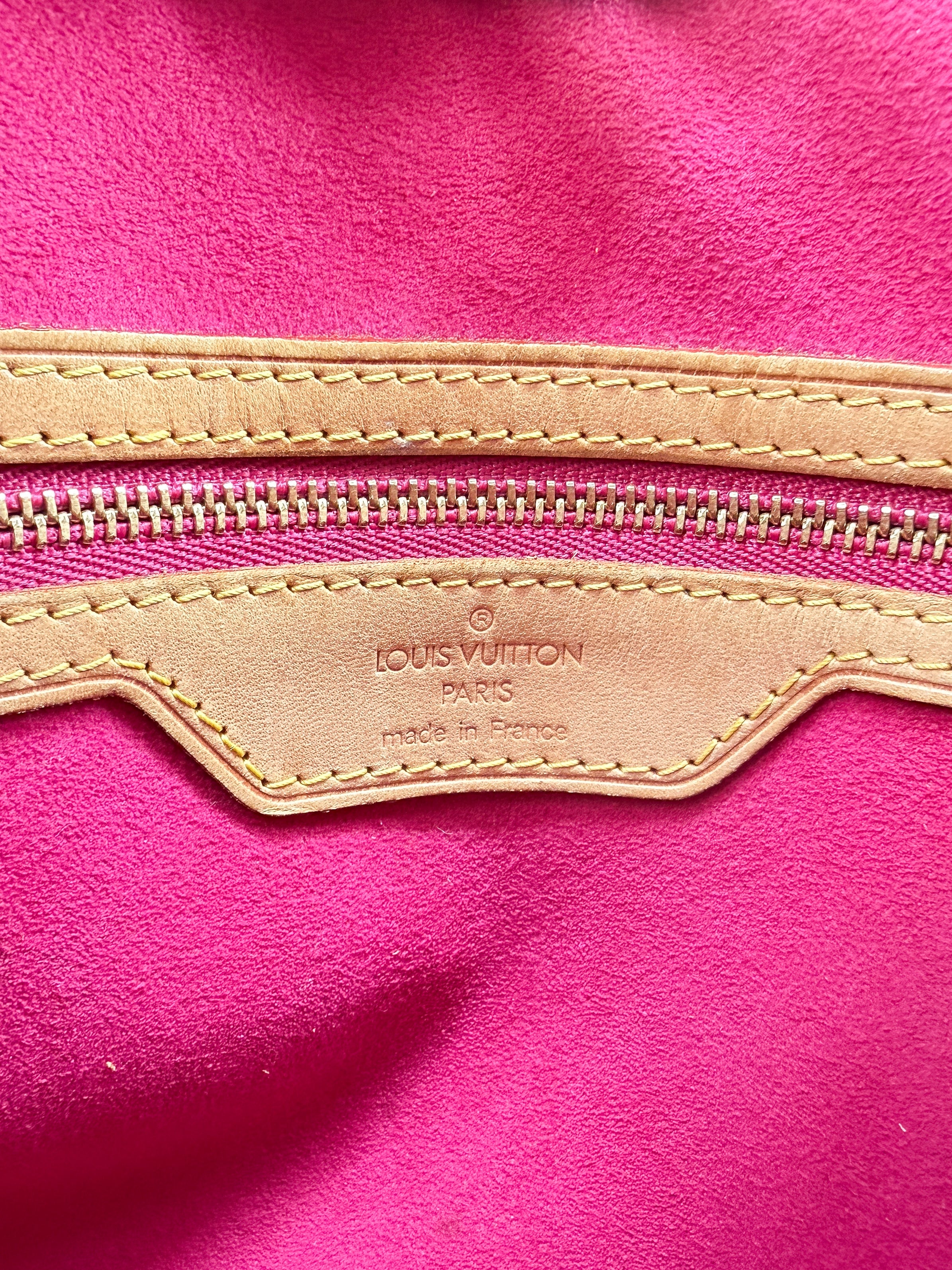 Louis Vuitton monogram multicolor fringe bucket white SR0056