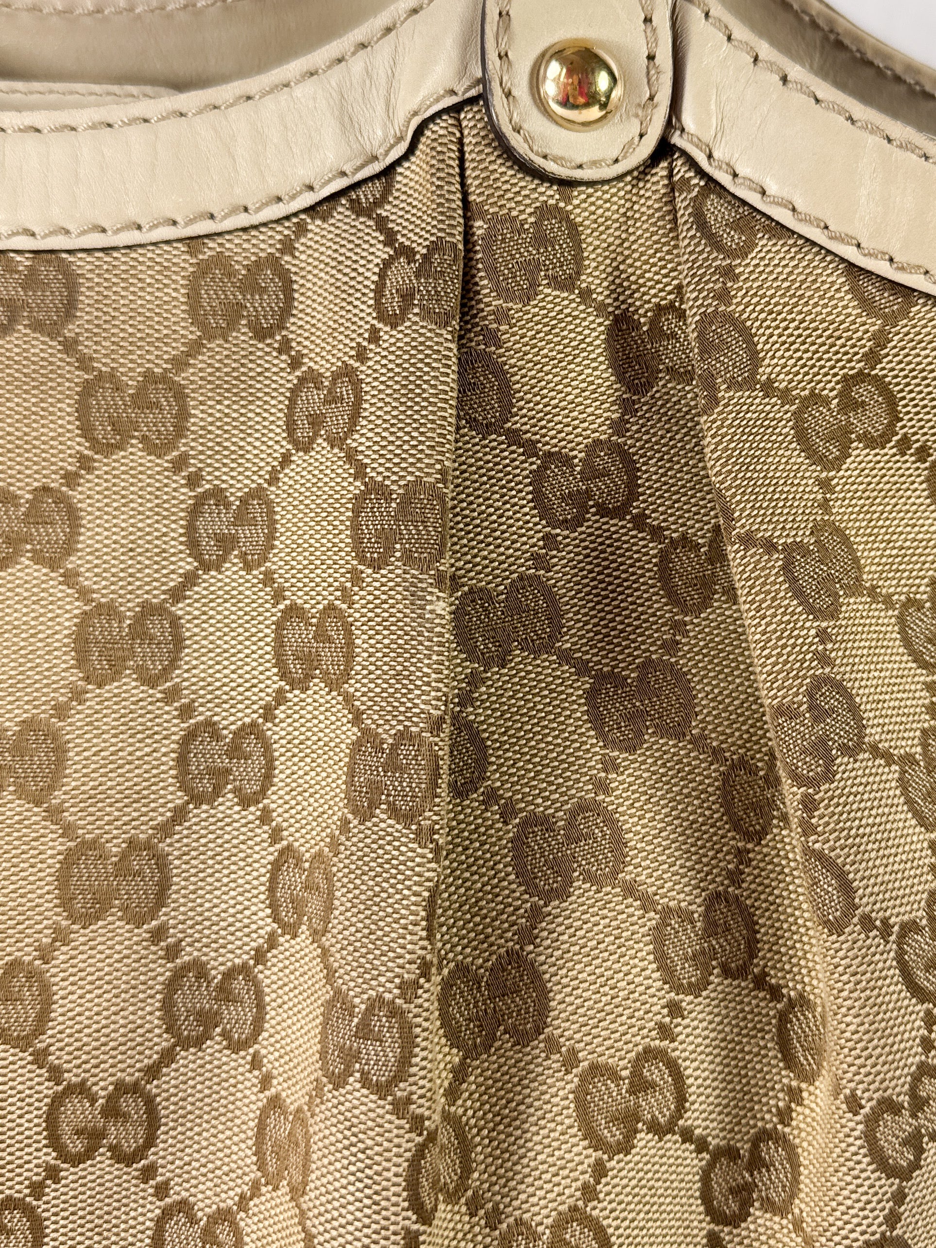 Gucci medium brown/white Sukey hobo shoulder bag 486628