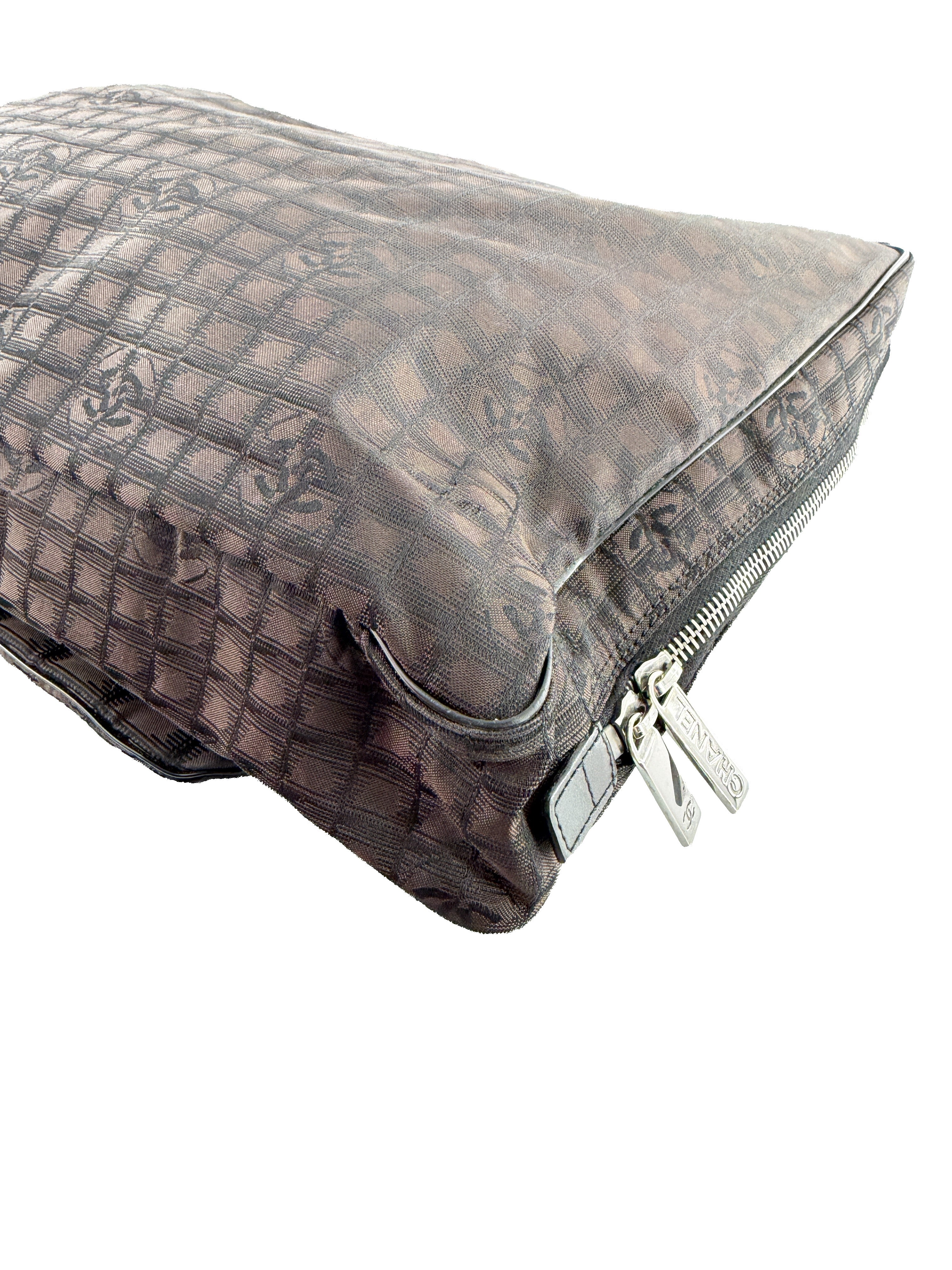 Chanel brown/black nylon and leather travel briefcase 9253964
