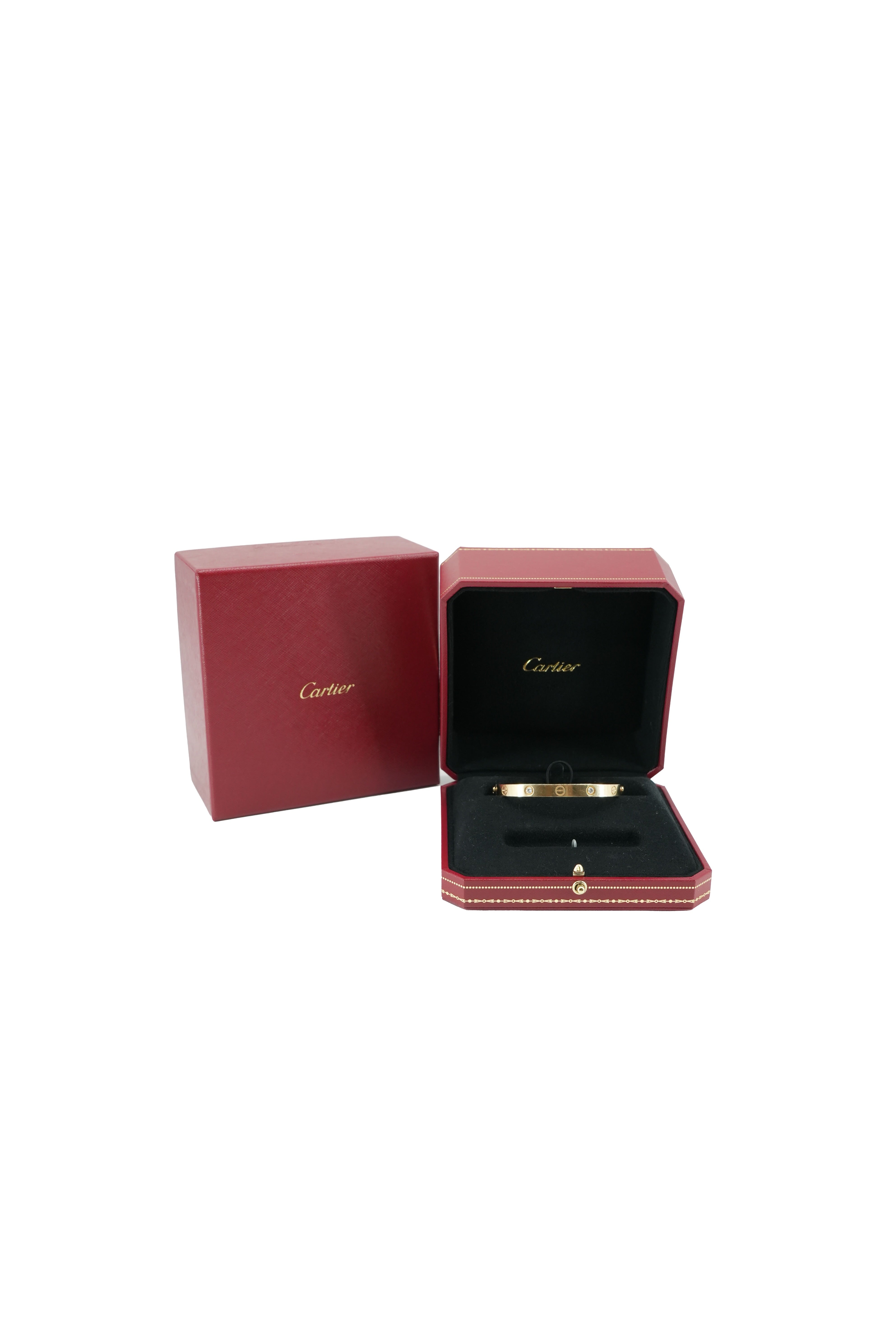 Cartier love 4 diamond 18k yellow gold bracelet size 17 PKZ936